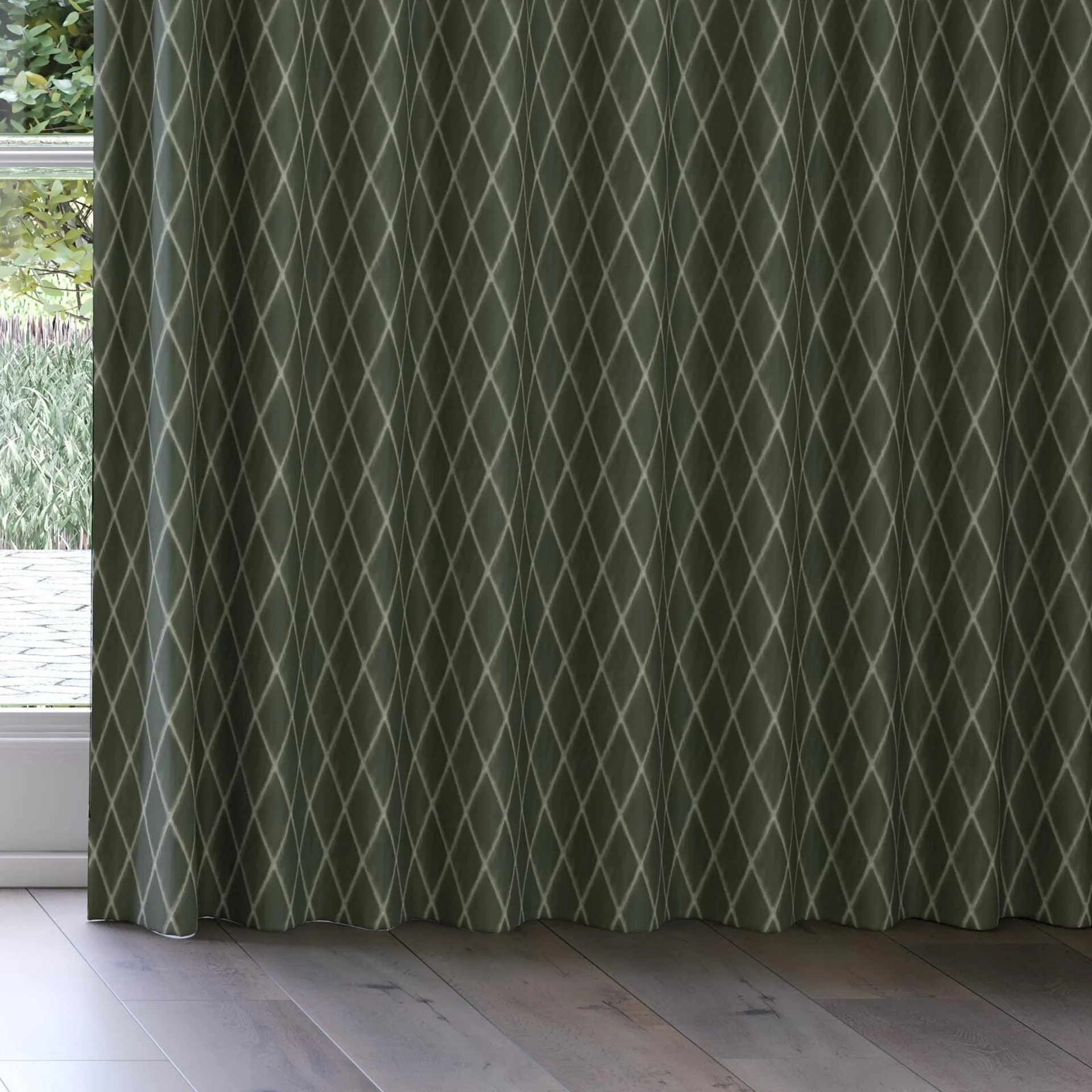 Bottom view of Pantheon Thyme, on curtain rail