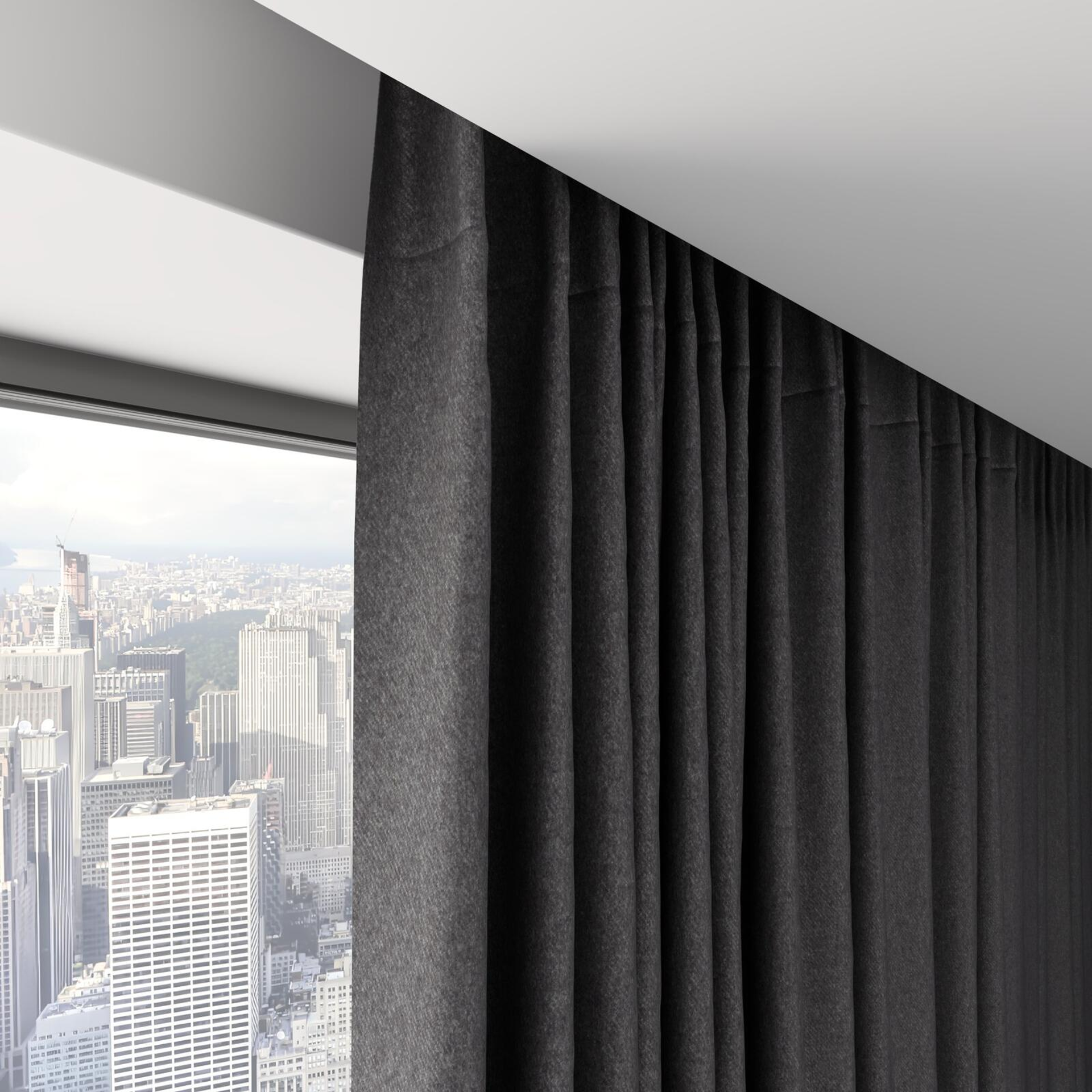 Top view of Woolly/Woolen Anthracite, on hidden rail