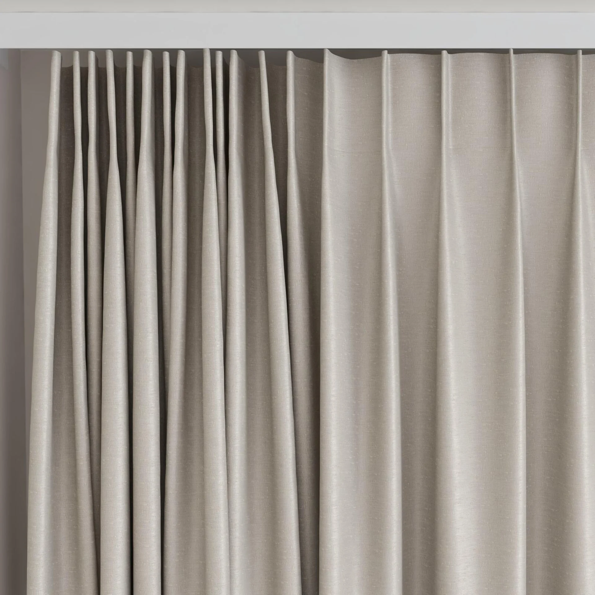 Top view of Silk Road Shimmer, on curtain rail