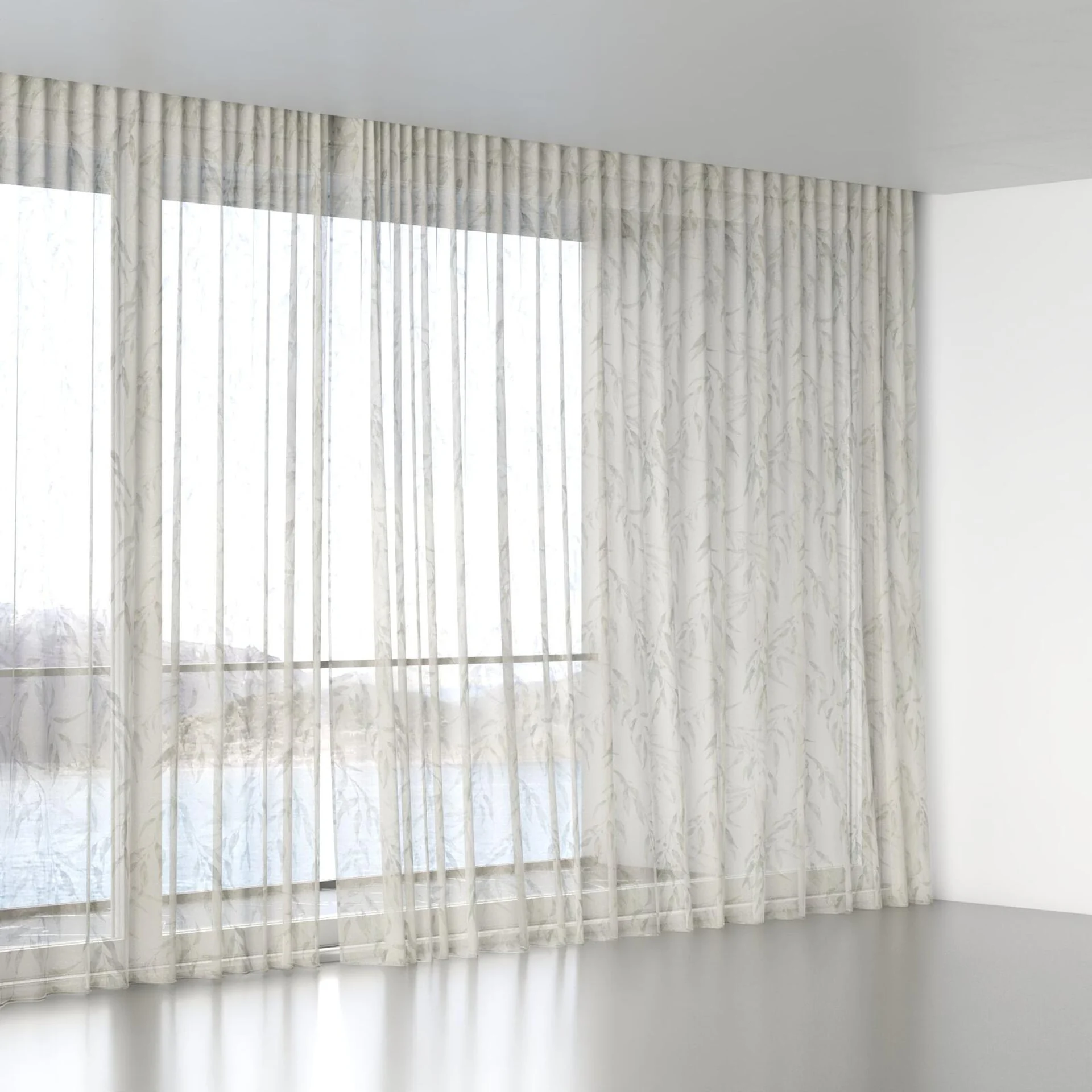 Full view of Eucalypt Silver Gum, wave pleat