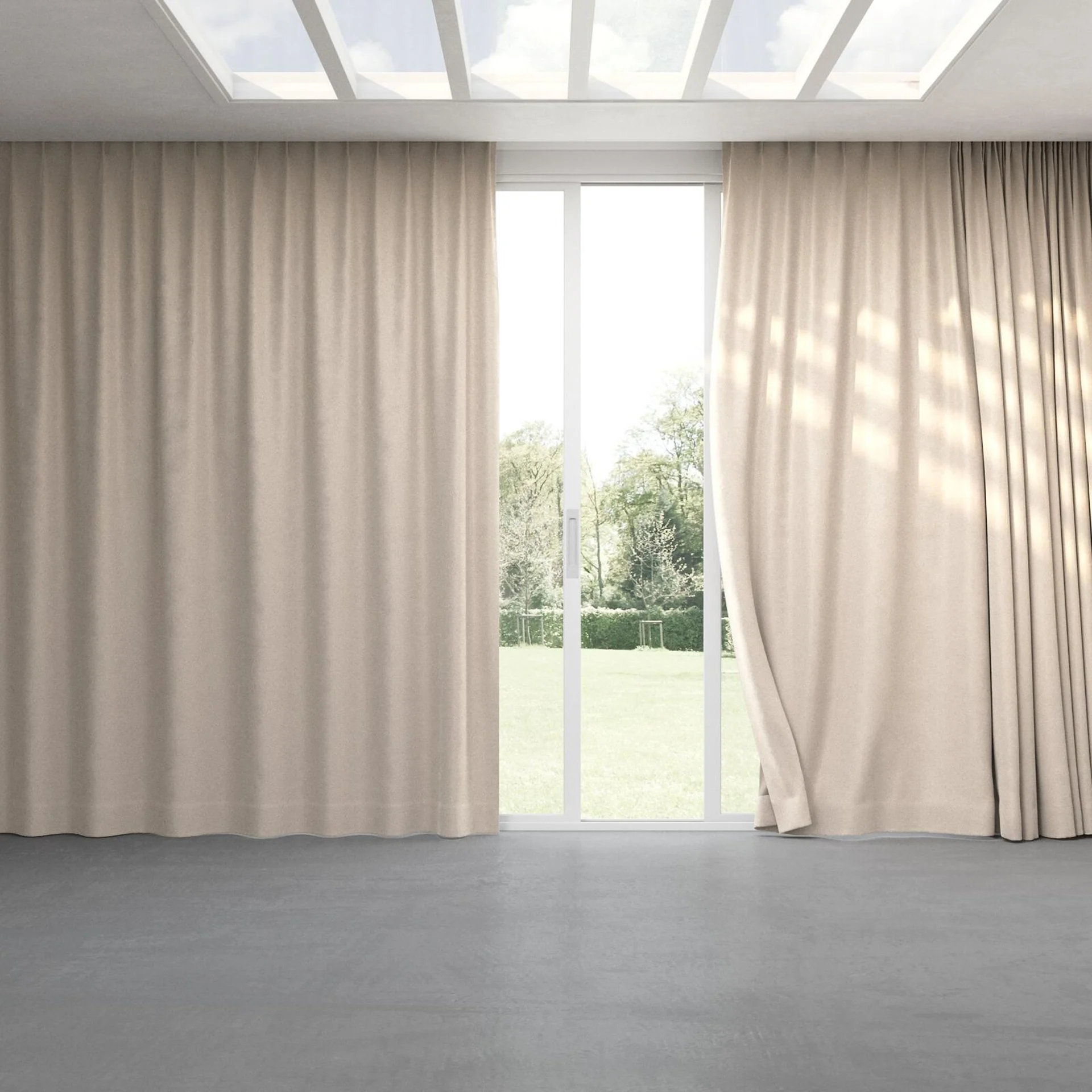 Full view of Moon Sesame, pinch pleat
