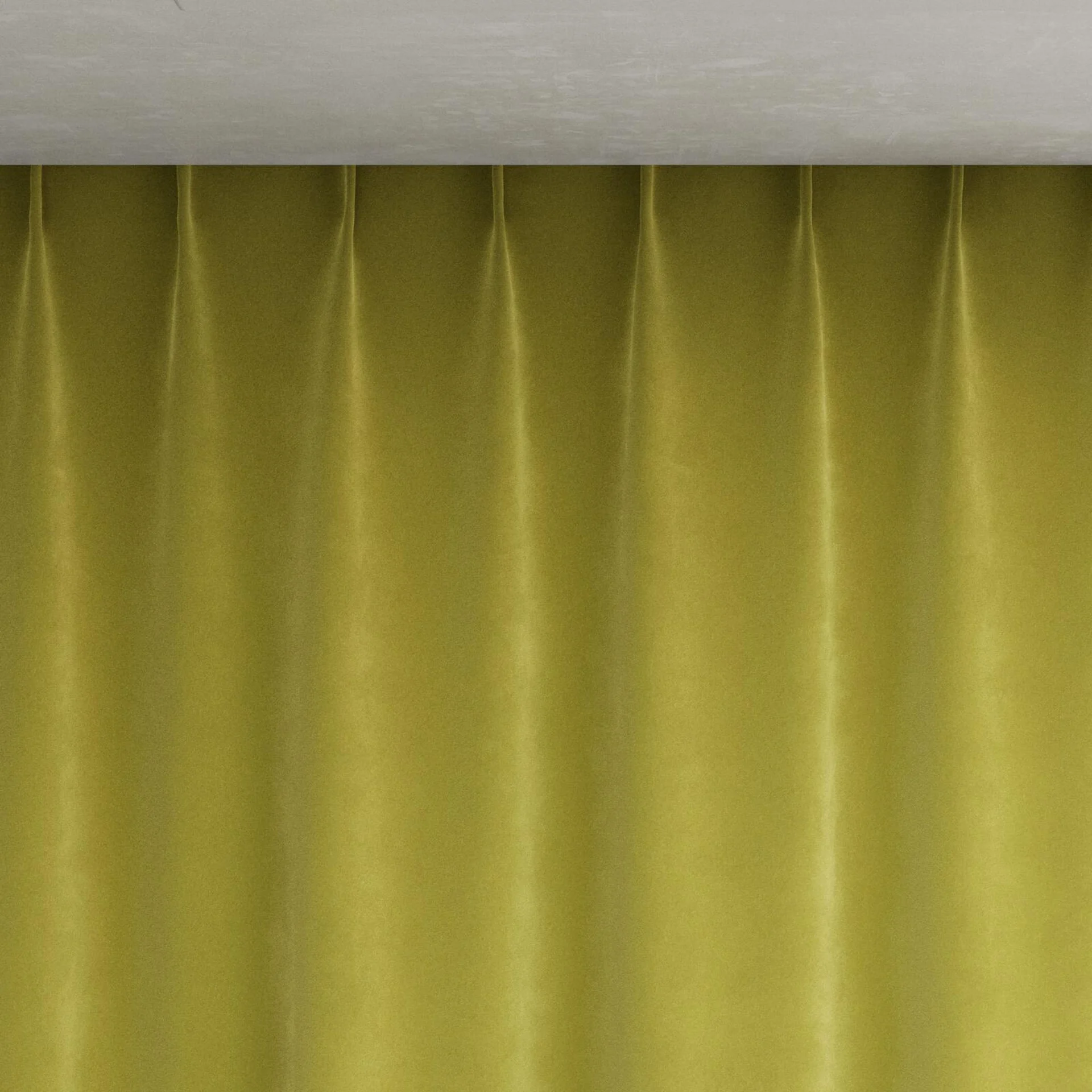Top view of Lux Velvet Avocado 8117, pinch pleat