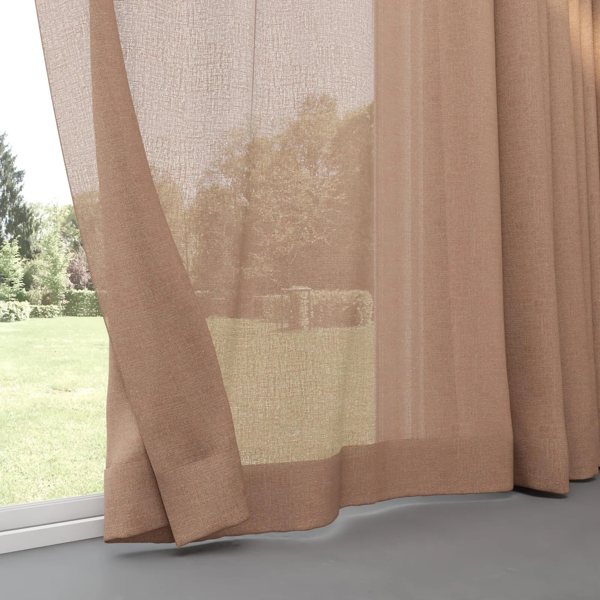 Bottom view of Element Blush, pinch pleat
