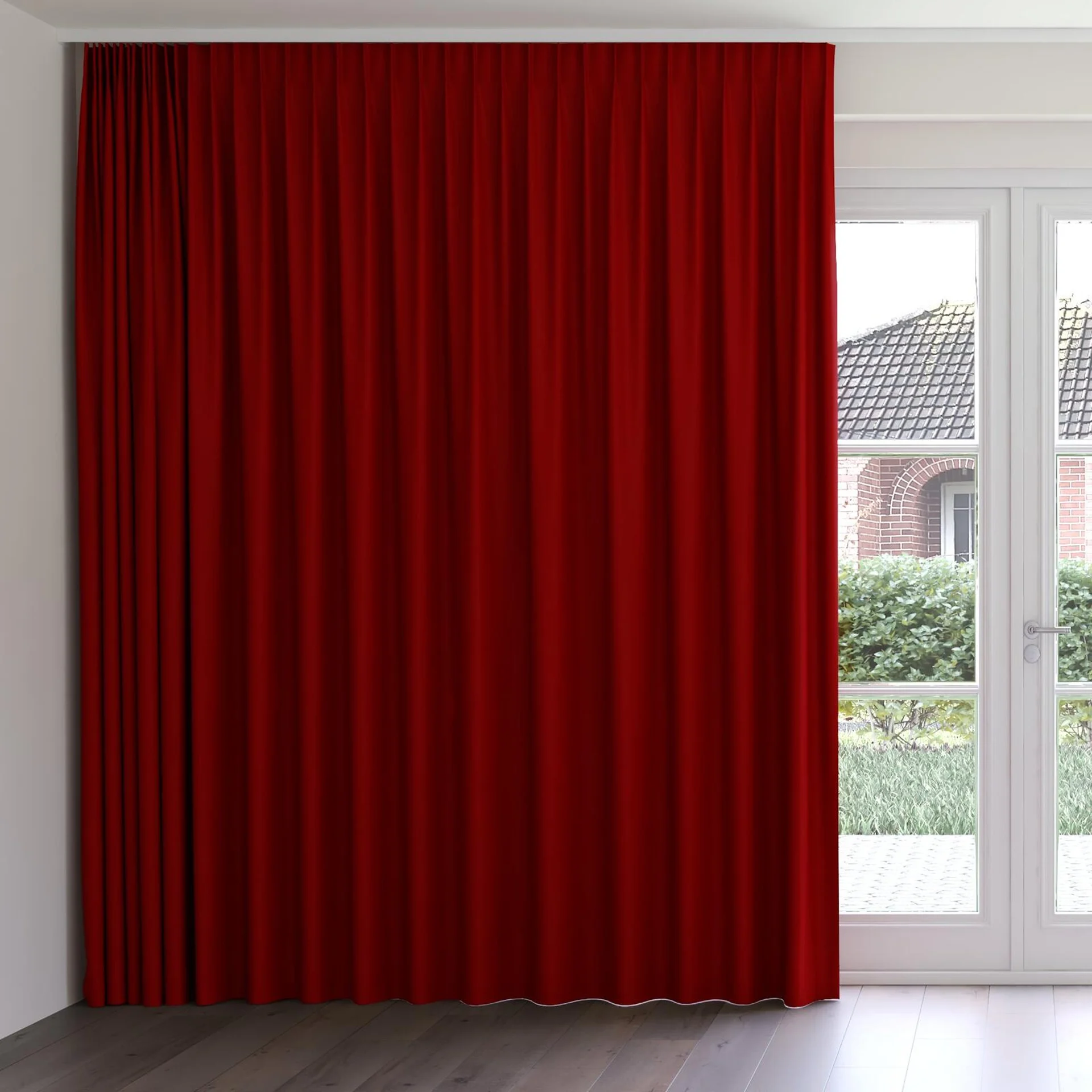 Front view of Vela Ruby, on curtain rail