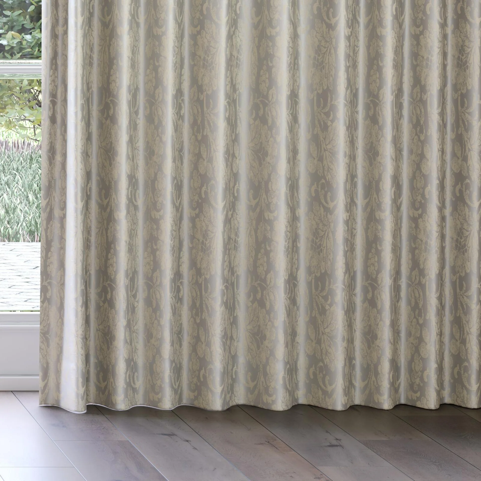 Bottom view of Florentine Sand, on curtain rail