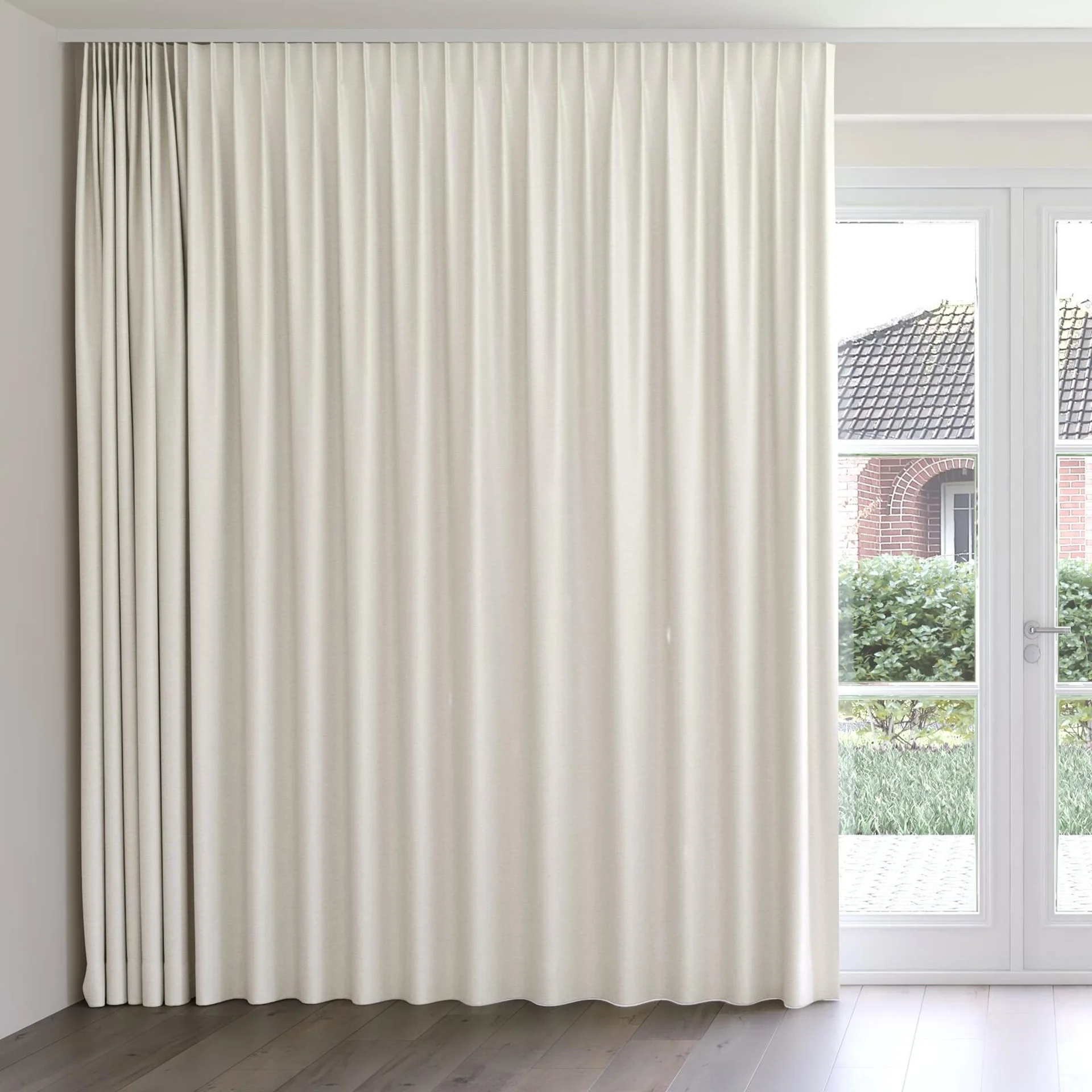 Front view of Ocean Linen, on curtain rail
