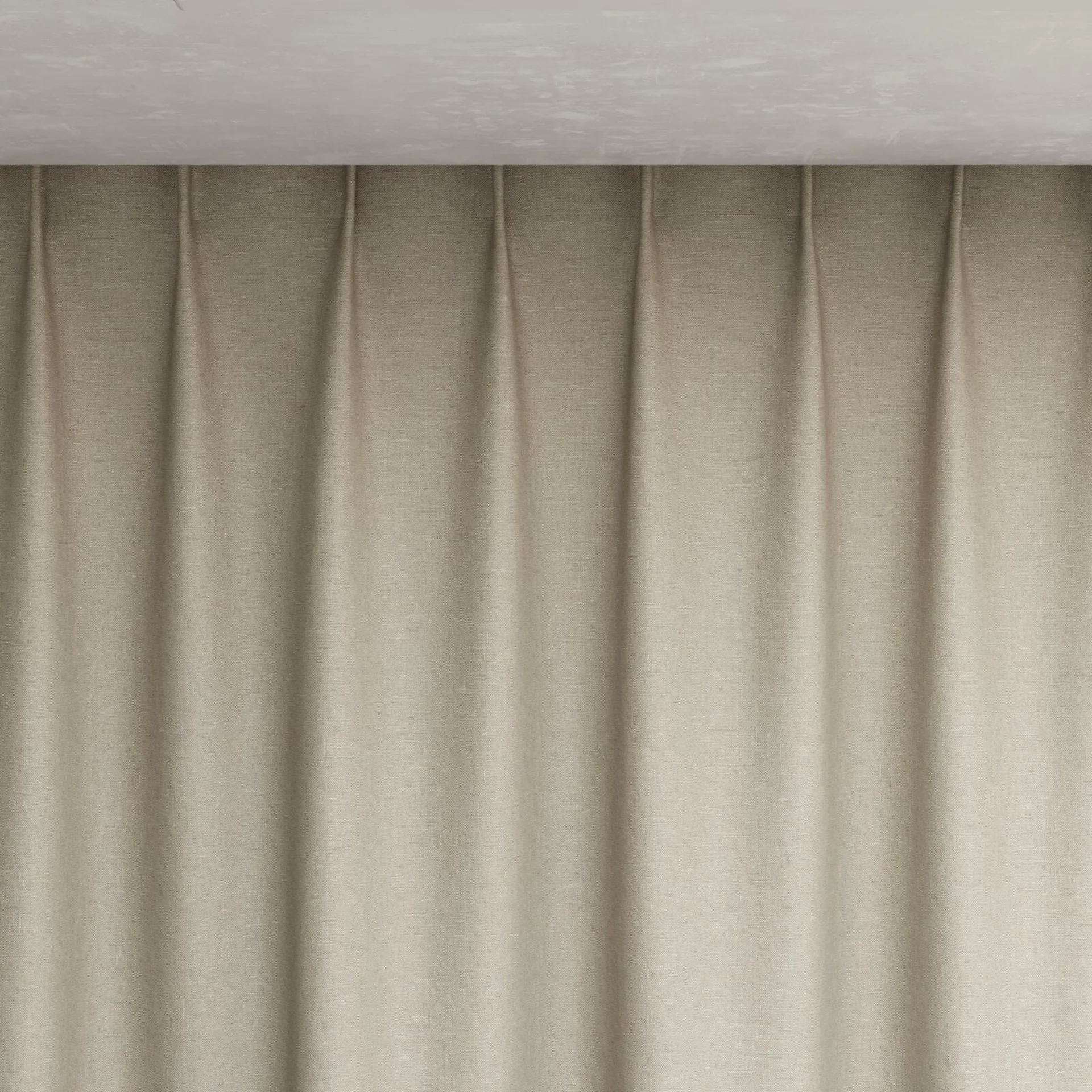 Top view of Infinite Linen, pinch pleat