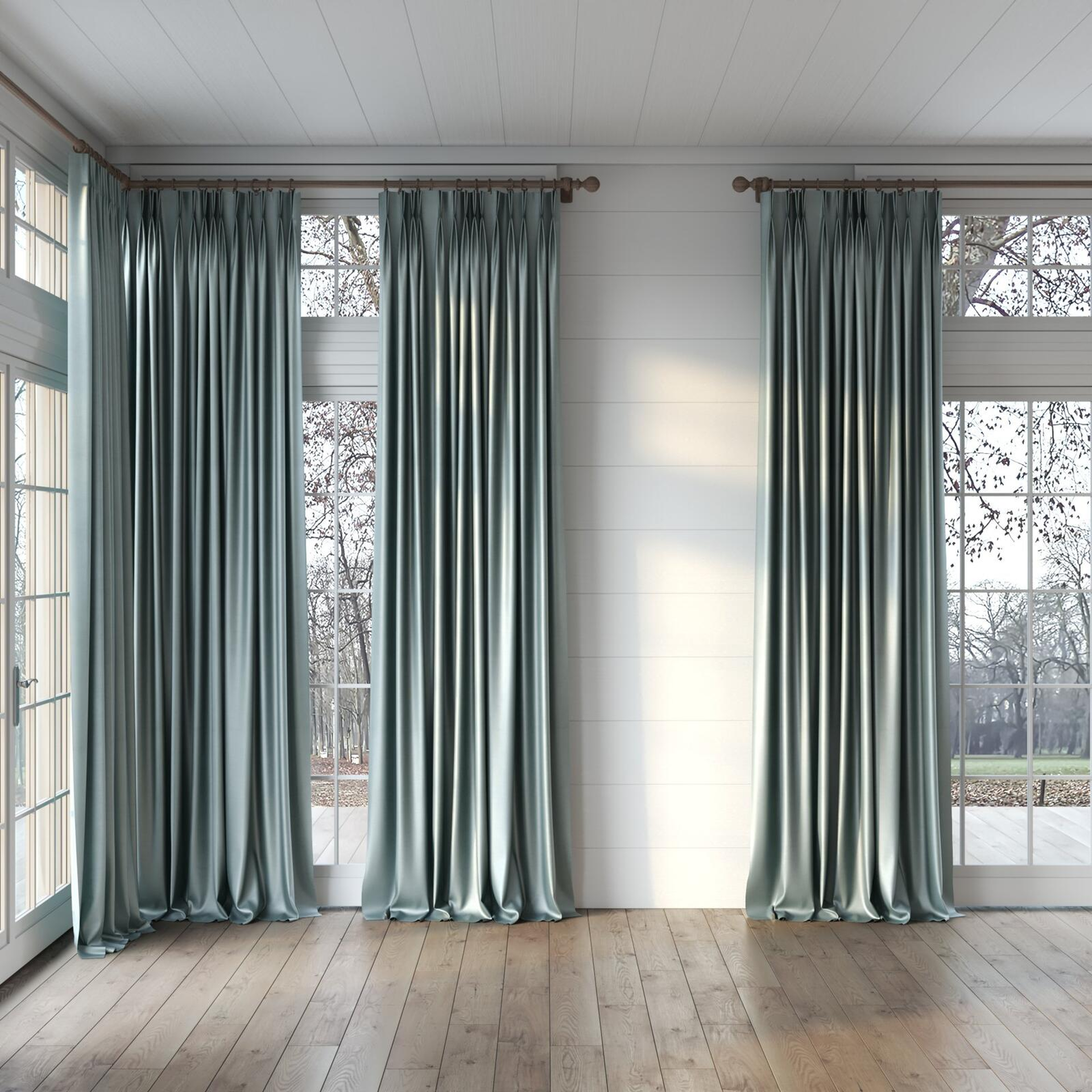 Full view of Mont Blanc Lake, puddled, on curtain rod