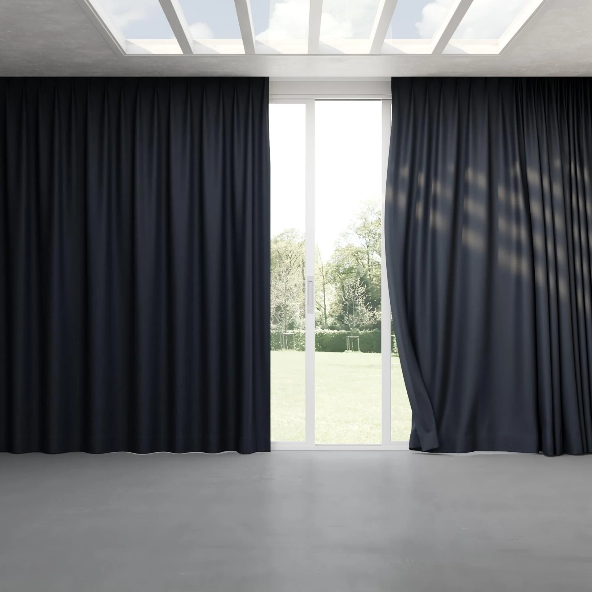 Full view of Eternal Midnight, pinch pleat