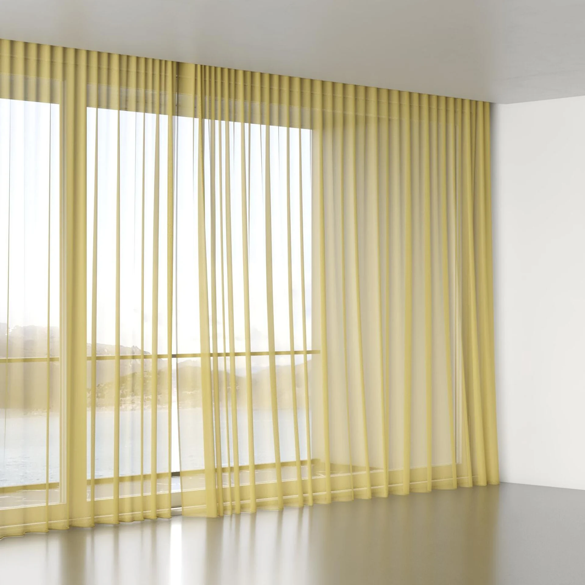 Full view of Zine Buttercup, wave pleat