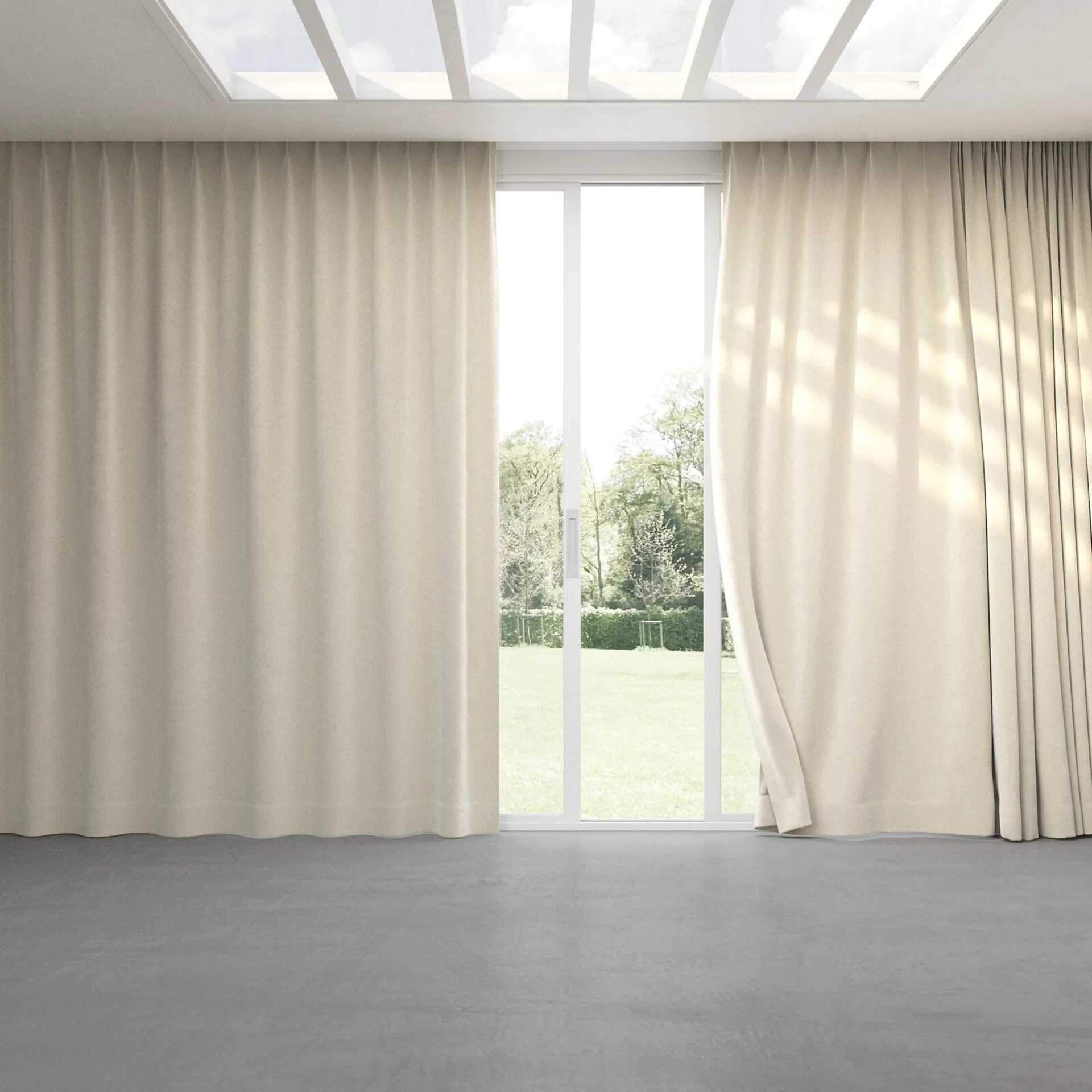 Full view of Vienna Silk, pinch pleat