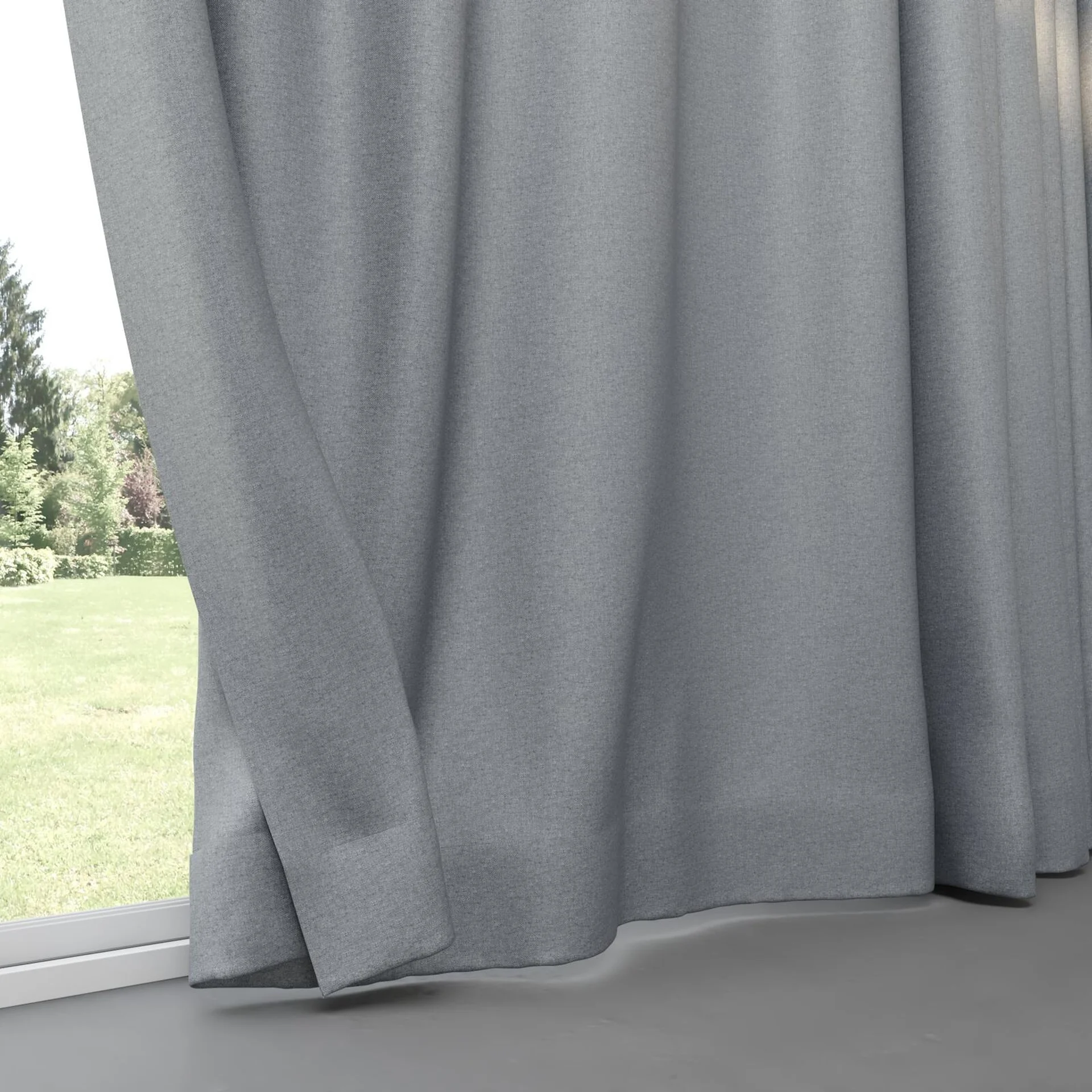 Bottom view of Grove Aluminium, pinch pleat