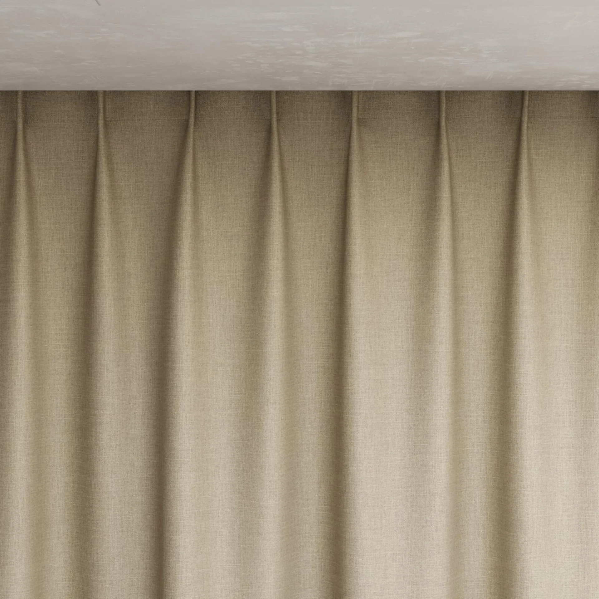 Top view of Frisco Linen, pinch pleat