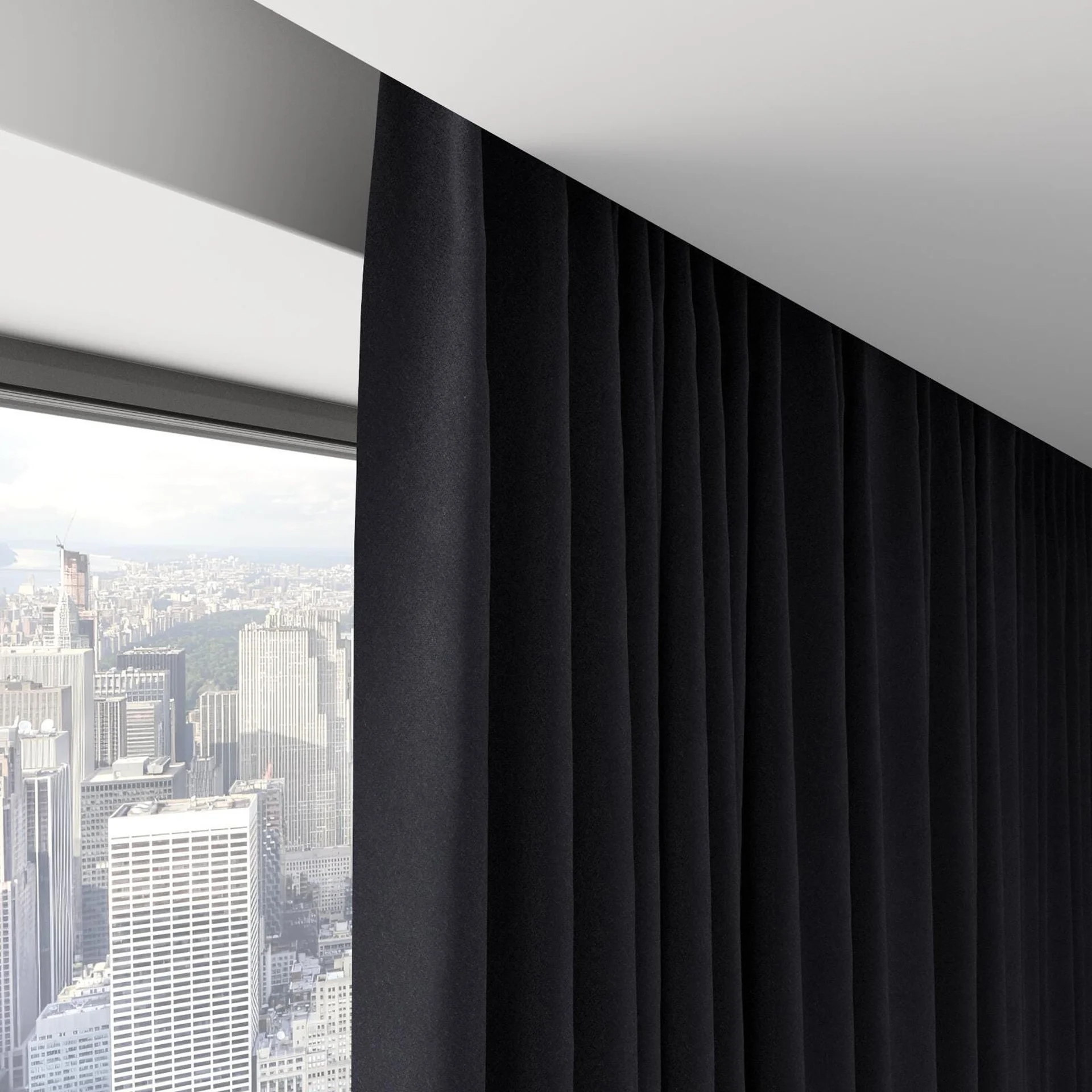 Top view of Vienna Black Tie, on hidden rail