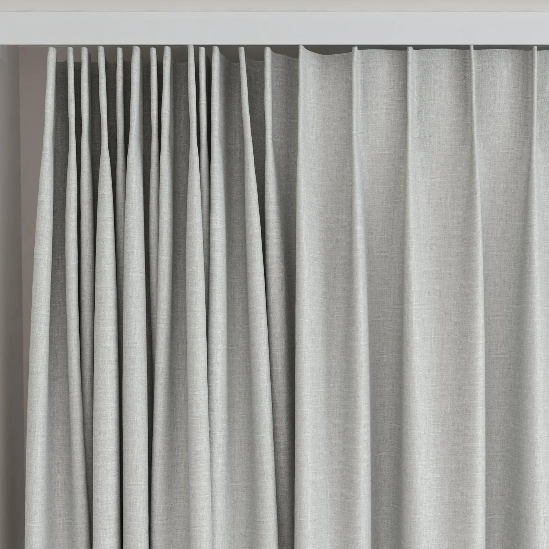 Top view of Stonewall Blackout Shadow, on curtain rail