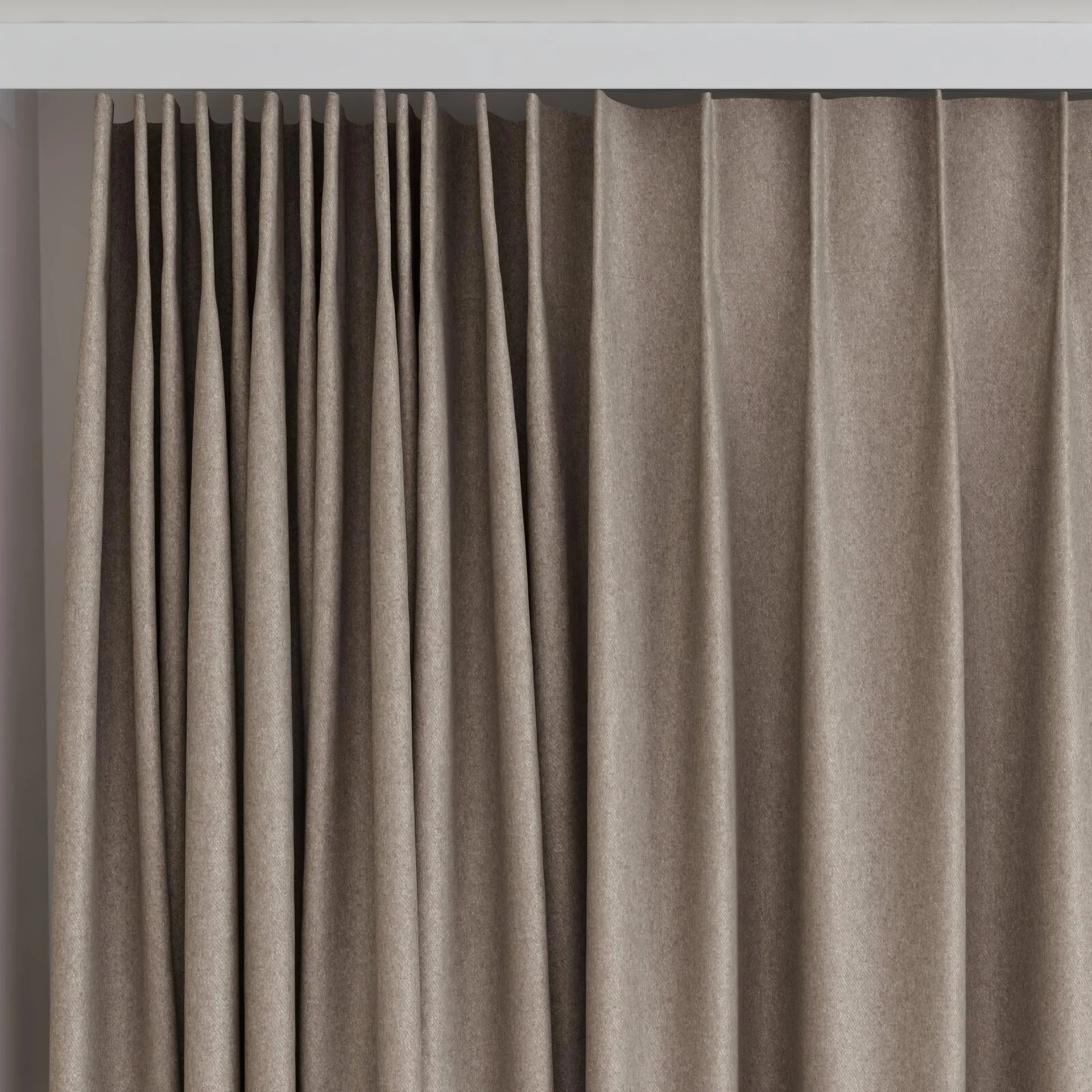 Top view of Woolly/Woolen Fossil, on curtain rail