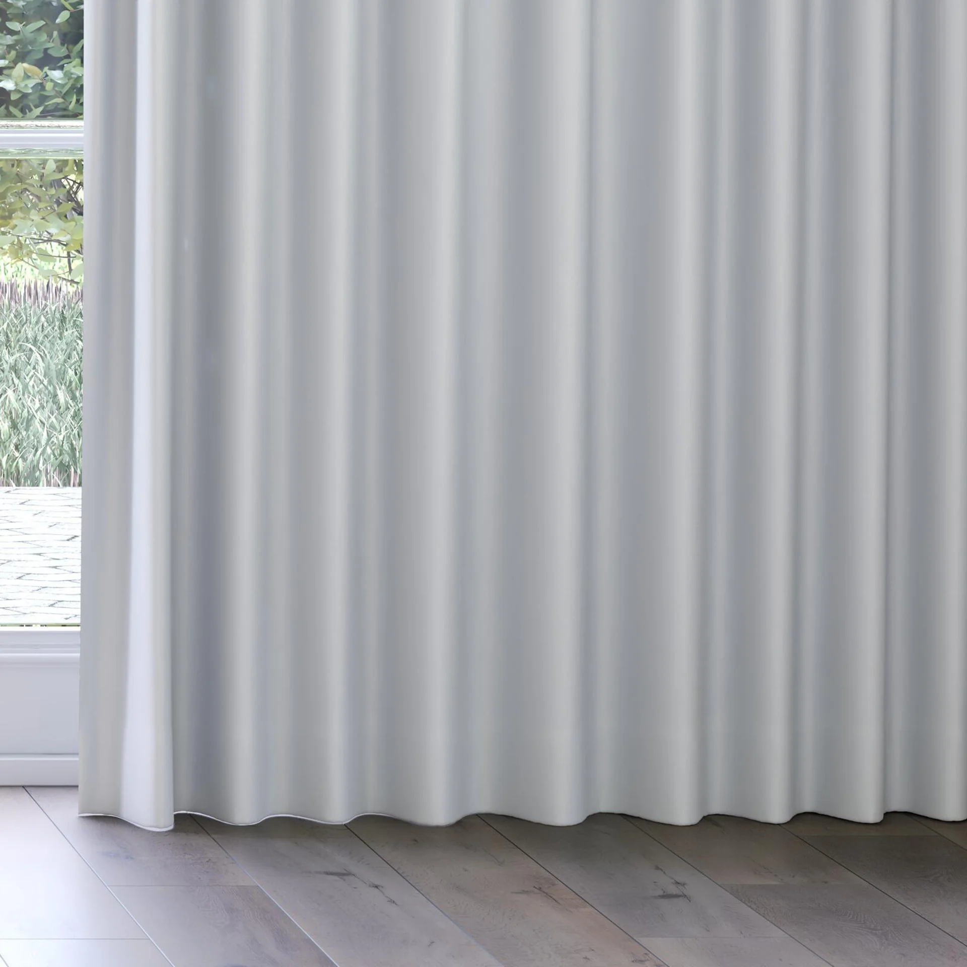 Bottom view of Blockbuster Silver, on curtain rail
