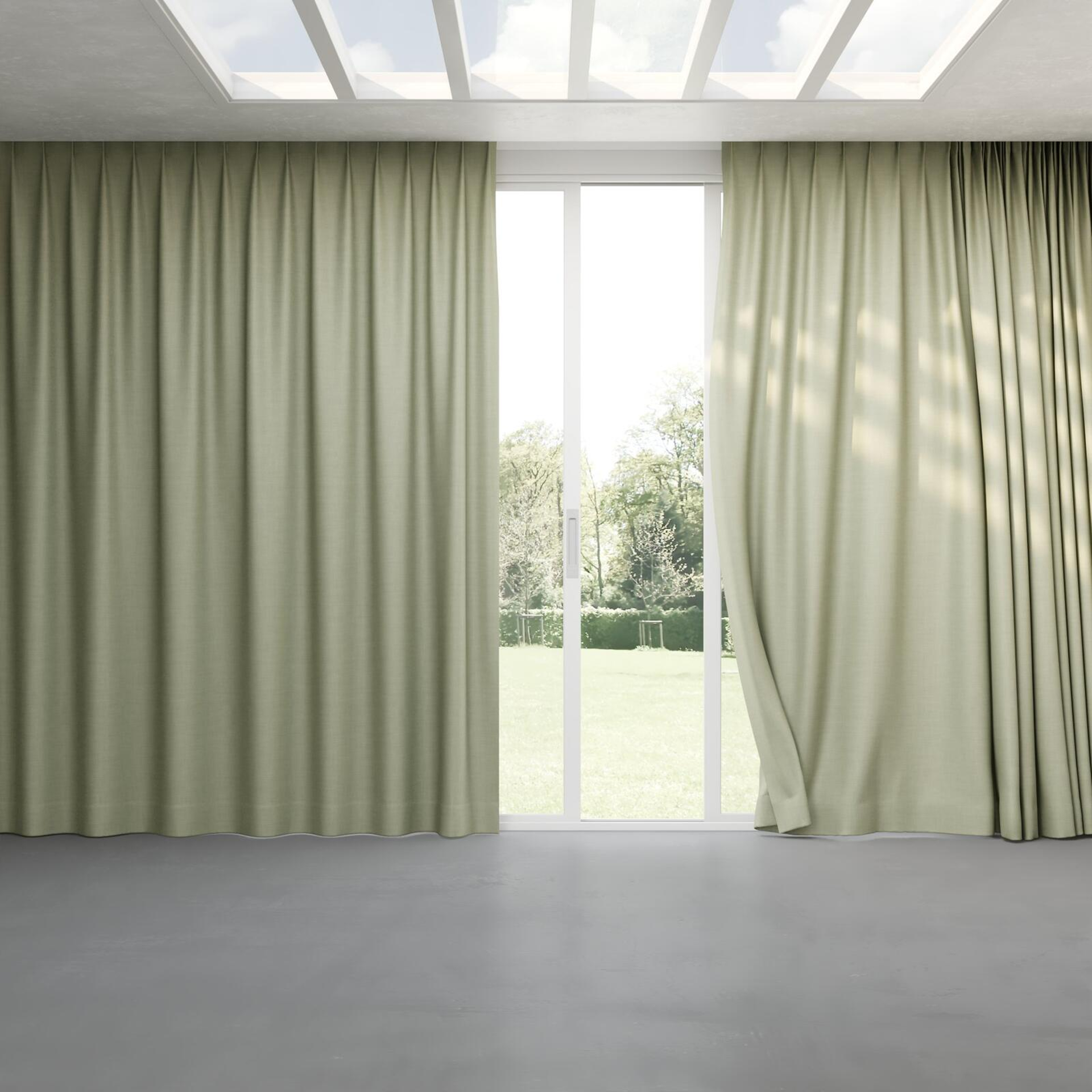 Full view of Keystone Sage, pinch pleat
