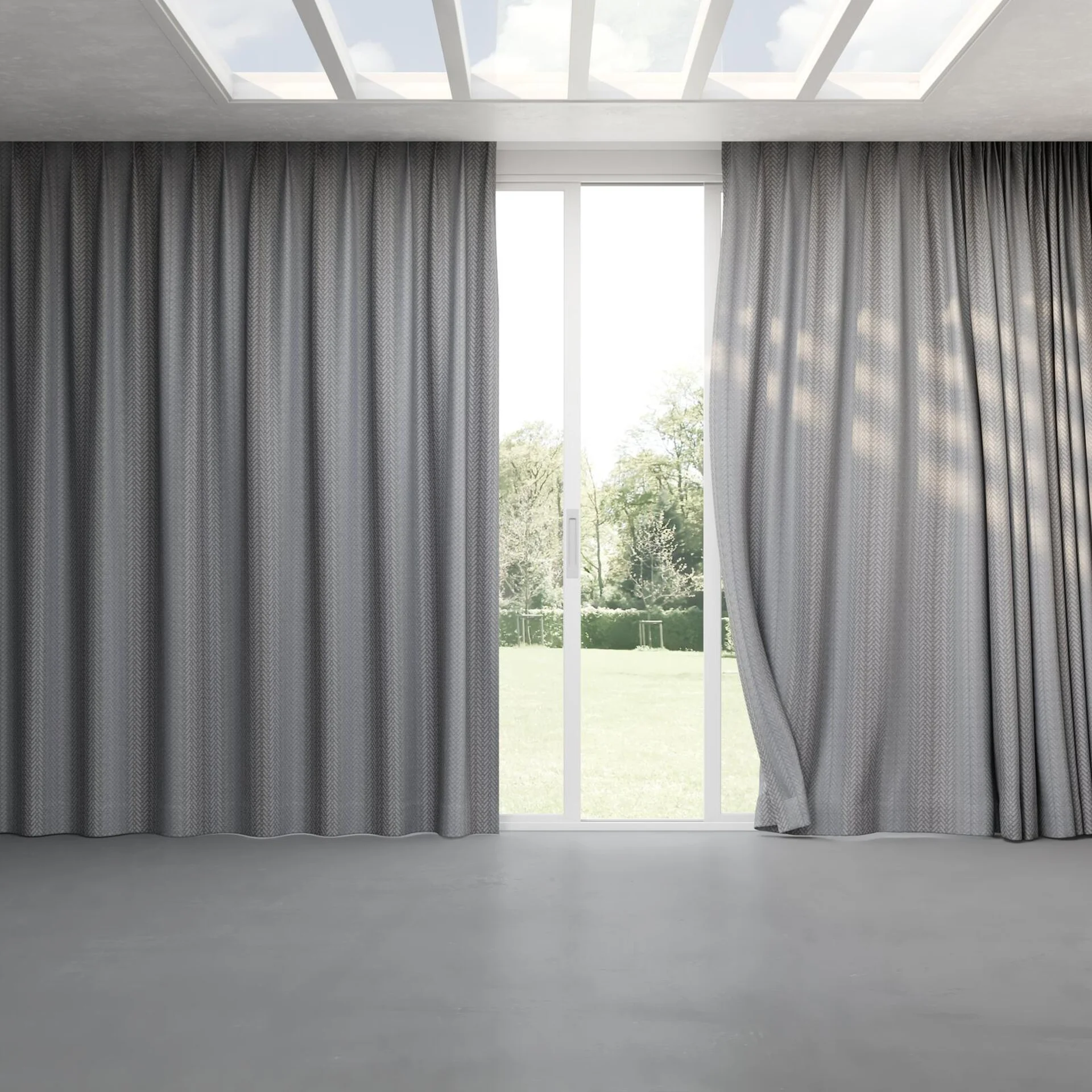 Full view of Laneway Cloud, pinch pleat