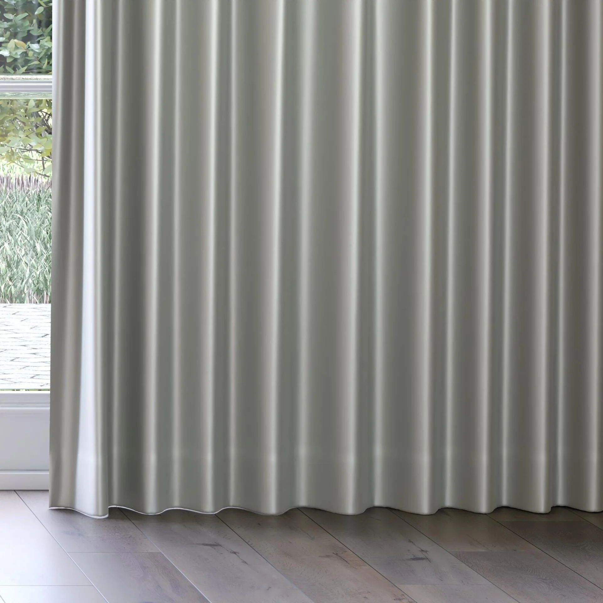 Bottom view of North Face Silver, on curtain rail