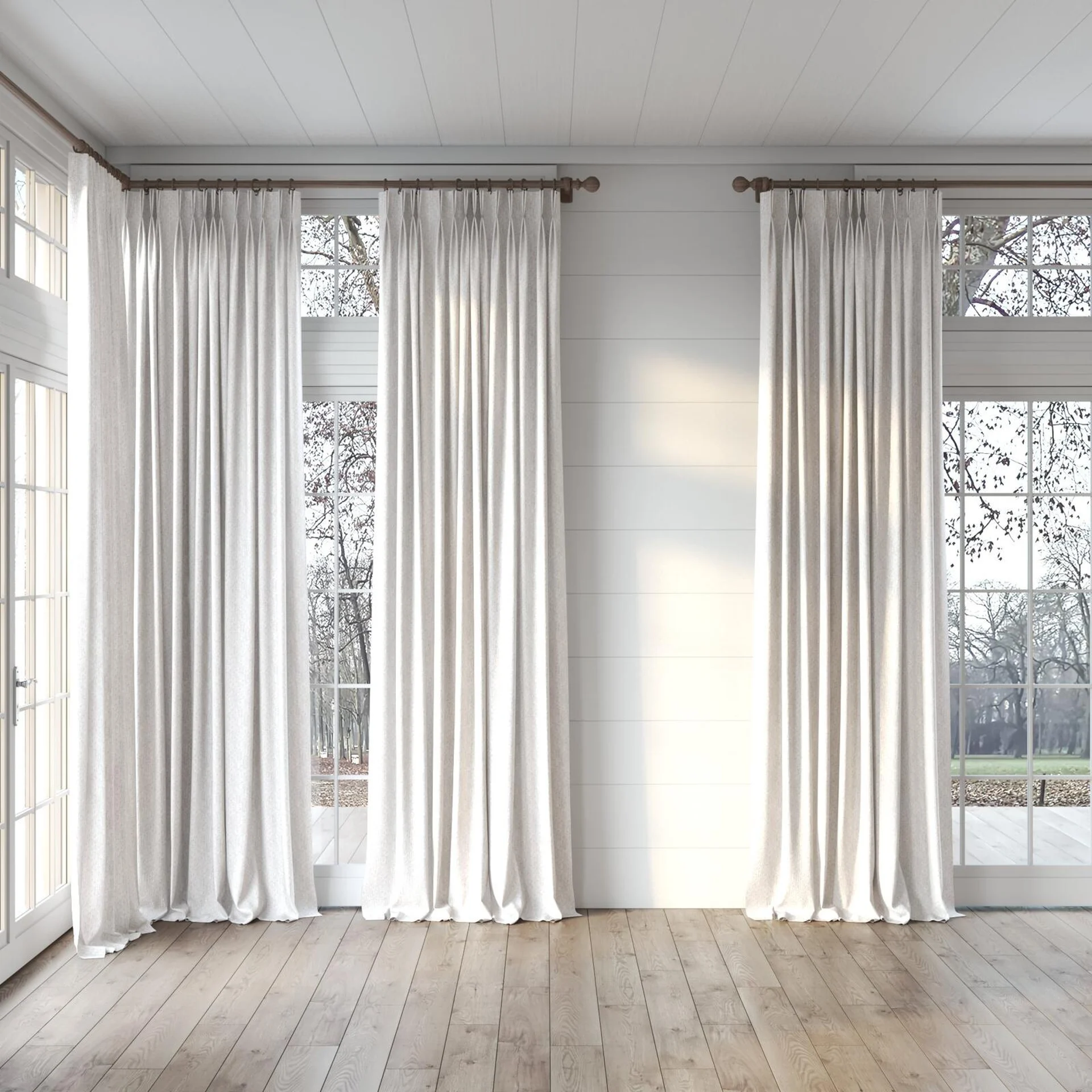 Full view of Cestino Salt, puddled, on curtain rod