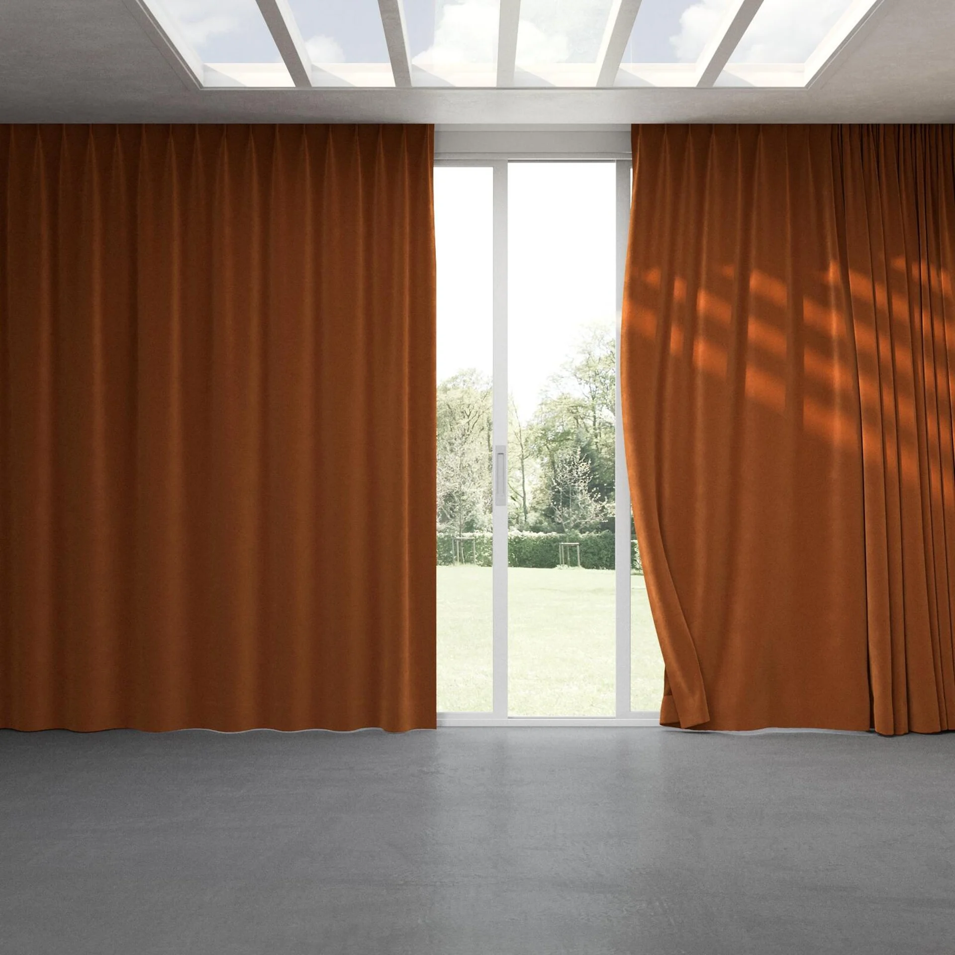 Full view of Verbier Chili, pinch pleat