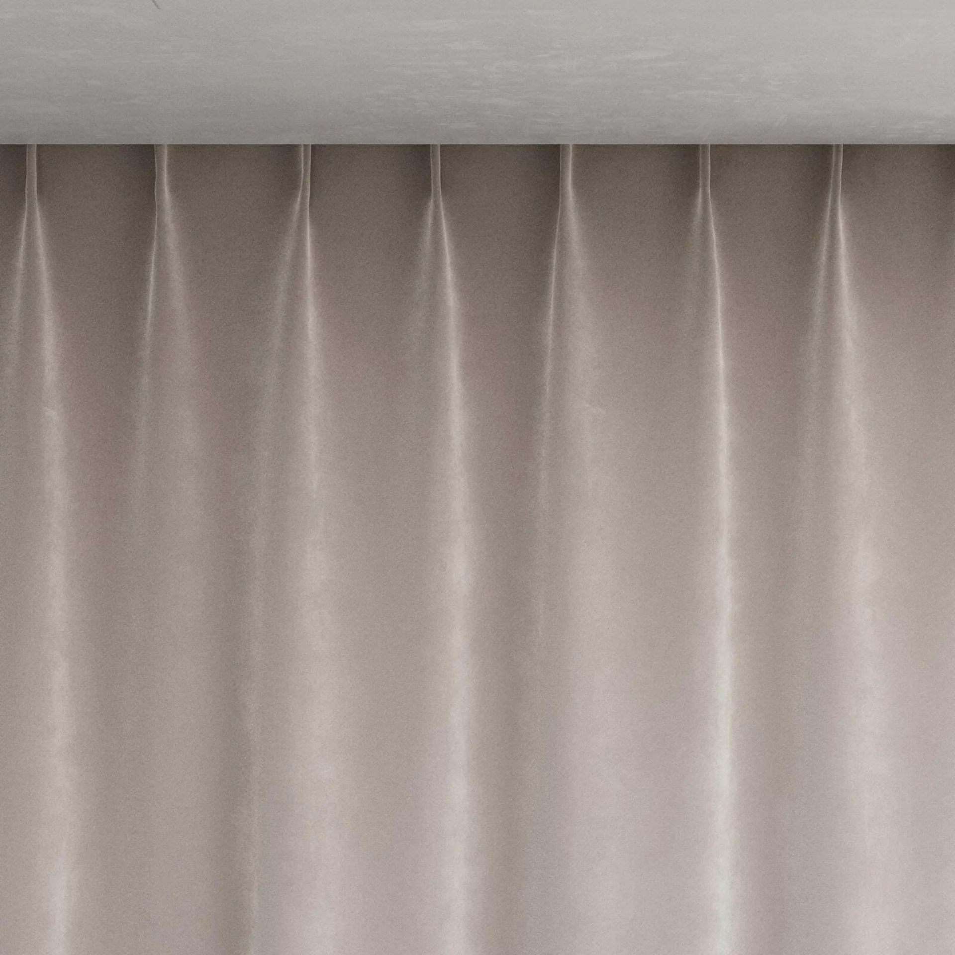 Top view of Lux Velvet Aluminium 8701, pinch pleat