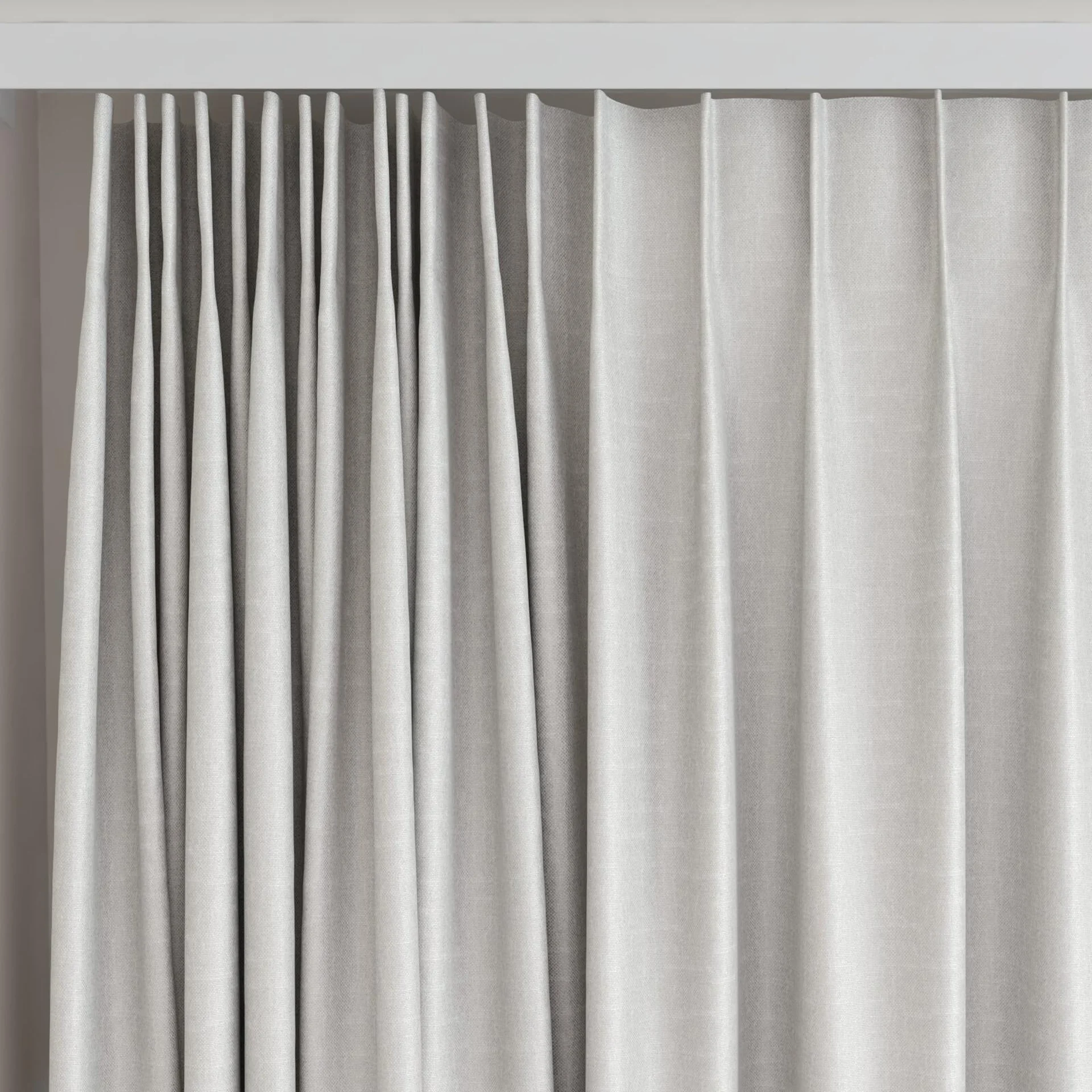 Top view of Banksia Cloud, on curtain rail