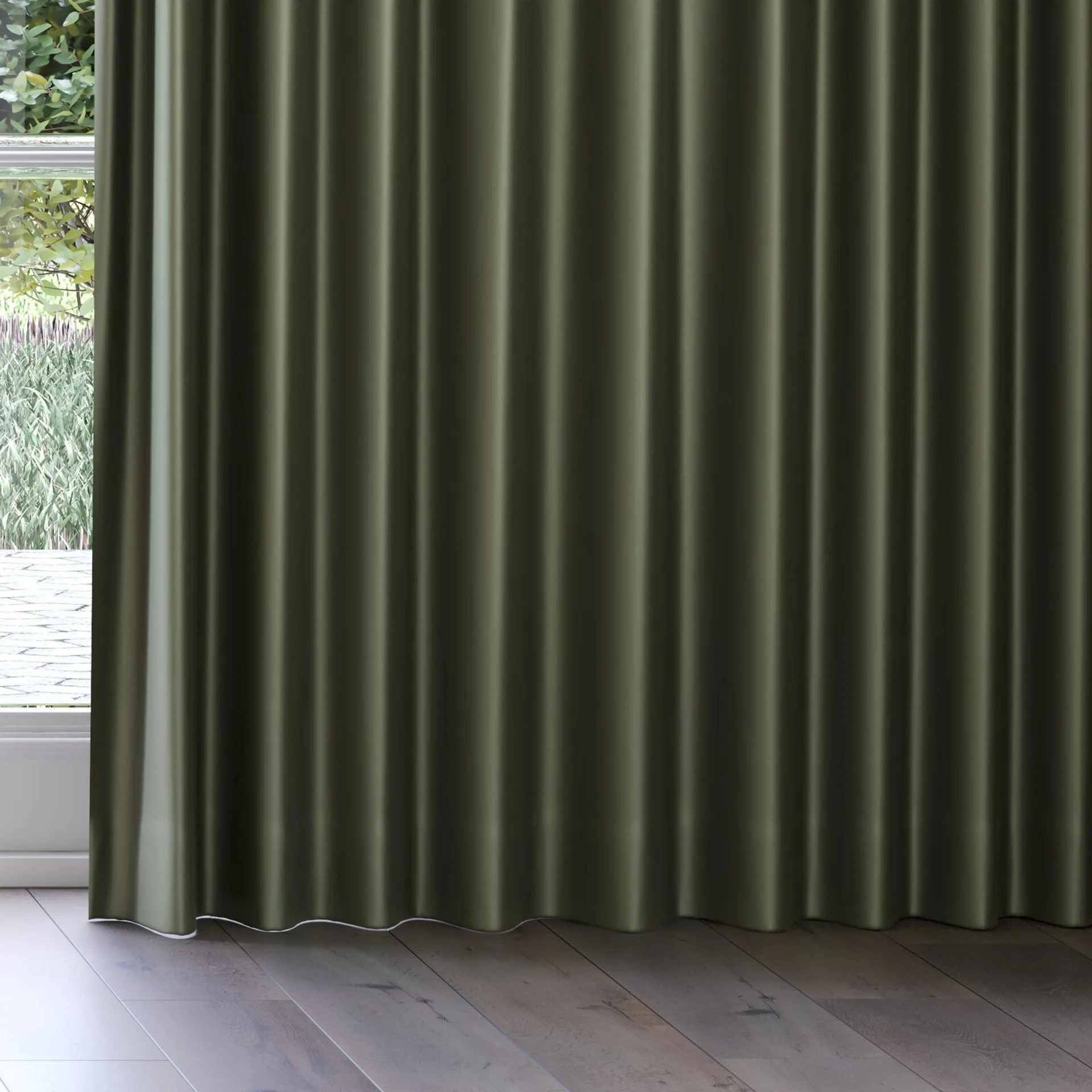 Bottom view of Moonbeam Hedge, on curtain rail