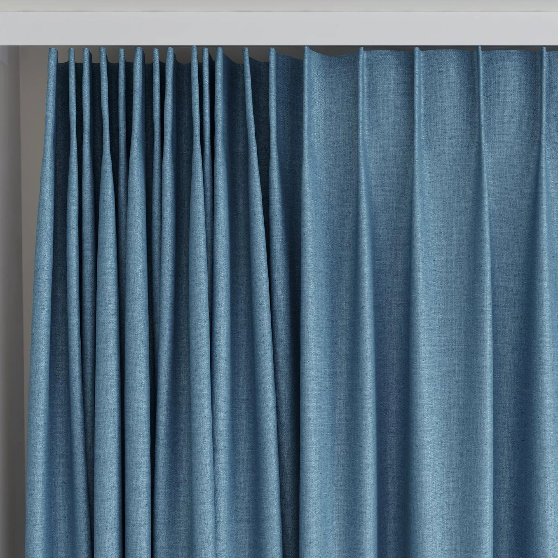 Top view of Frisco Myosotis, on curtain rail