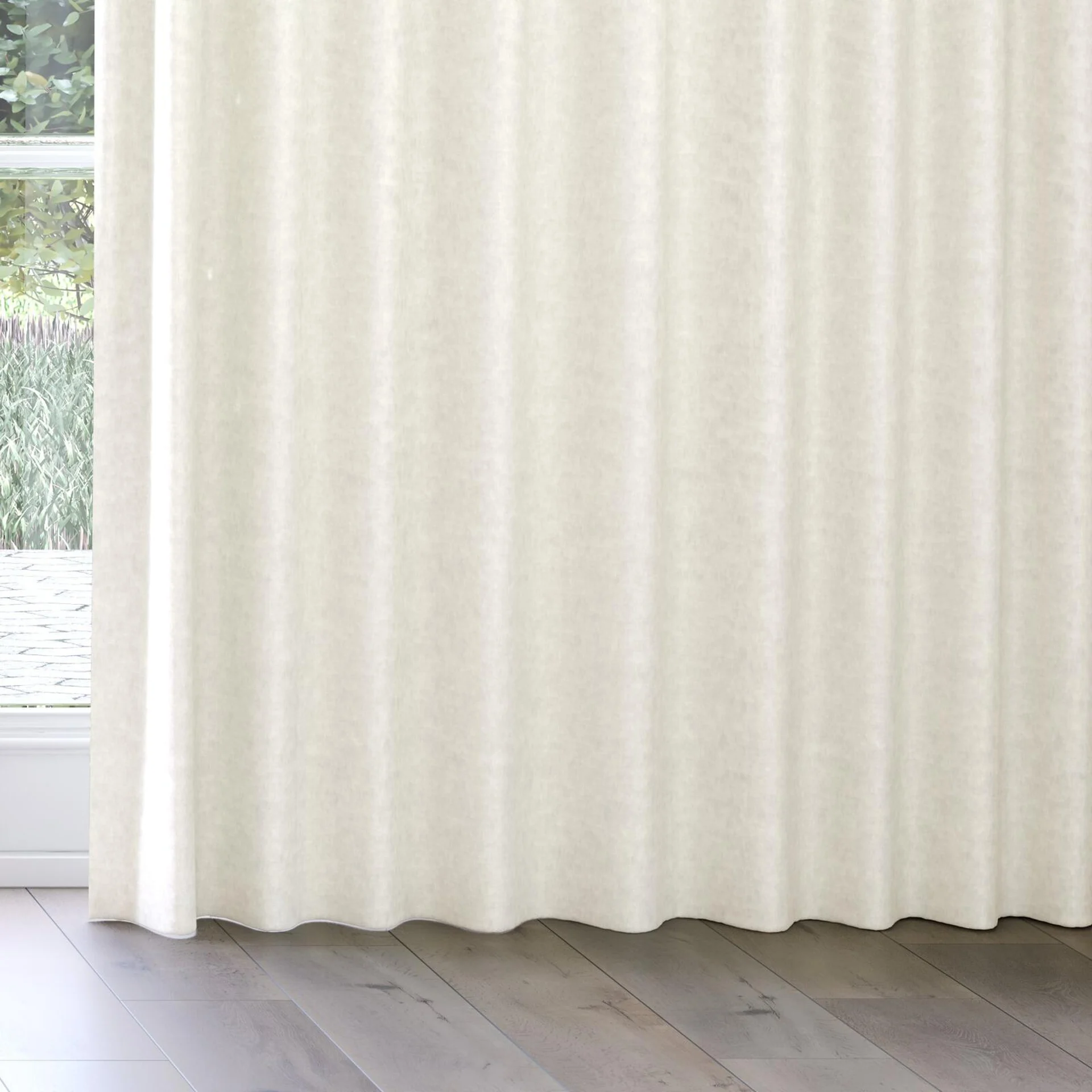 Bottom view of Colourwash Swan, on curtain rail