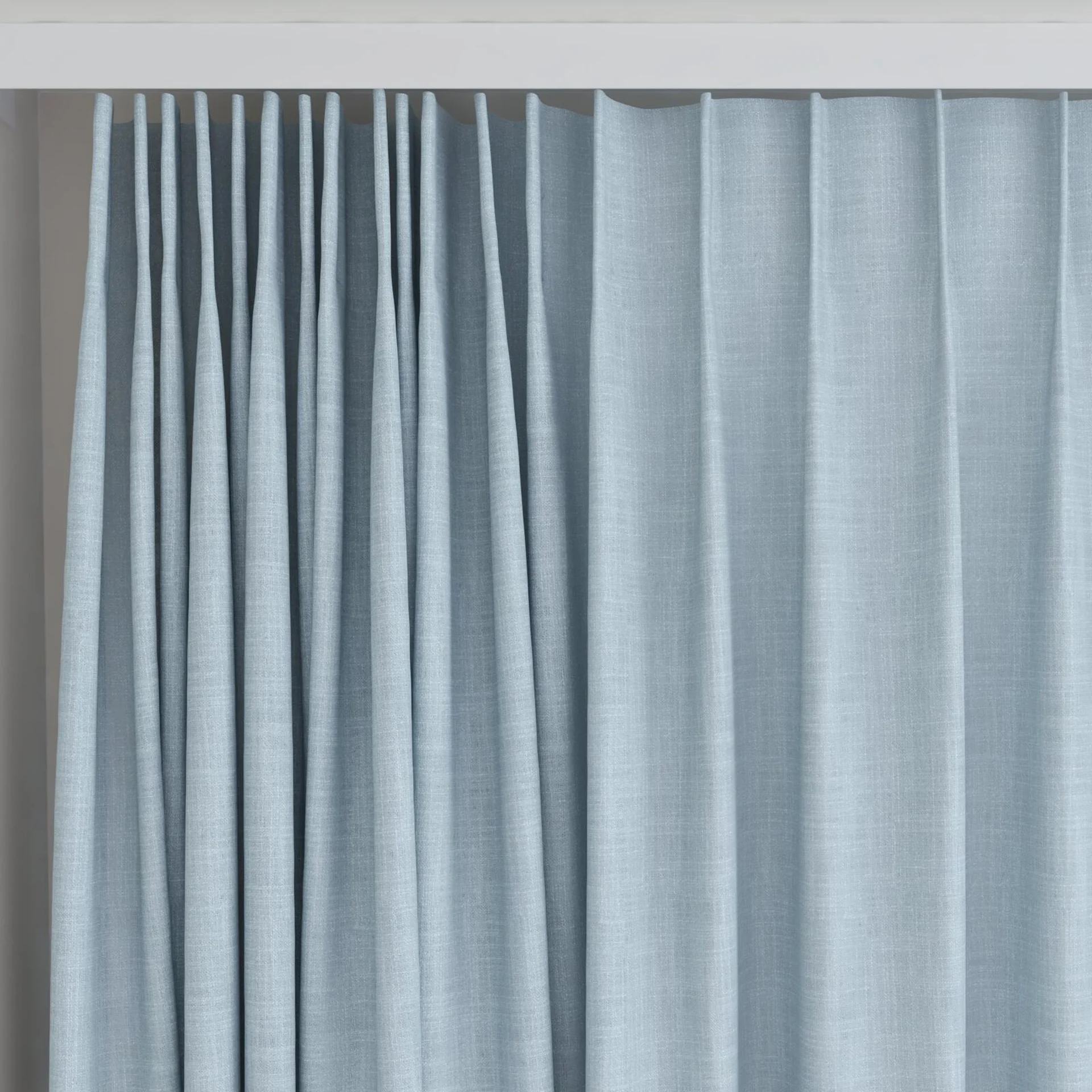 Top view of Release Aqua, on curtain rail