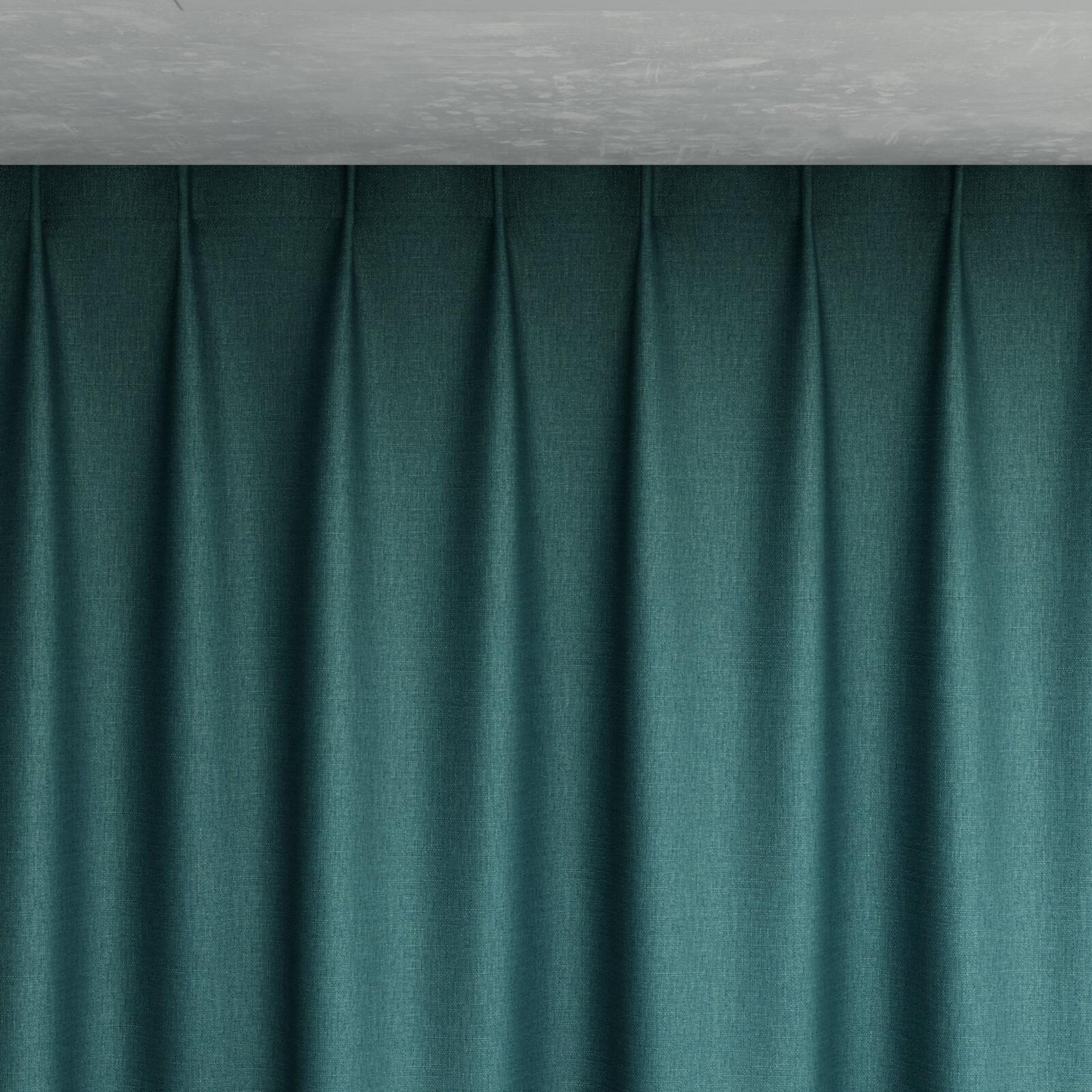 Top view of Tonga Teal, pinch pleat