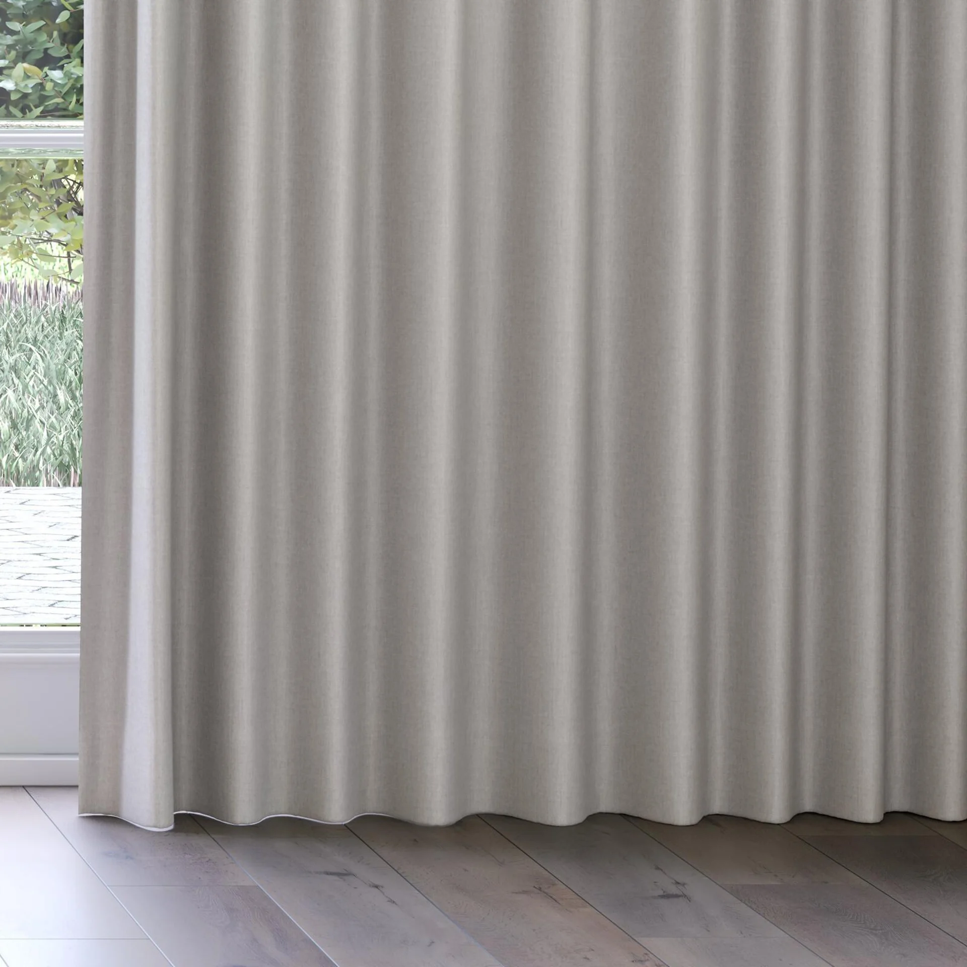 Bottom view of Cushy Aluminium, on curtain rail