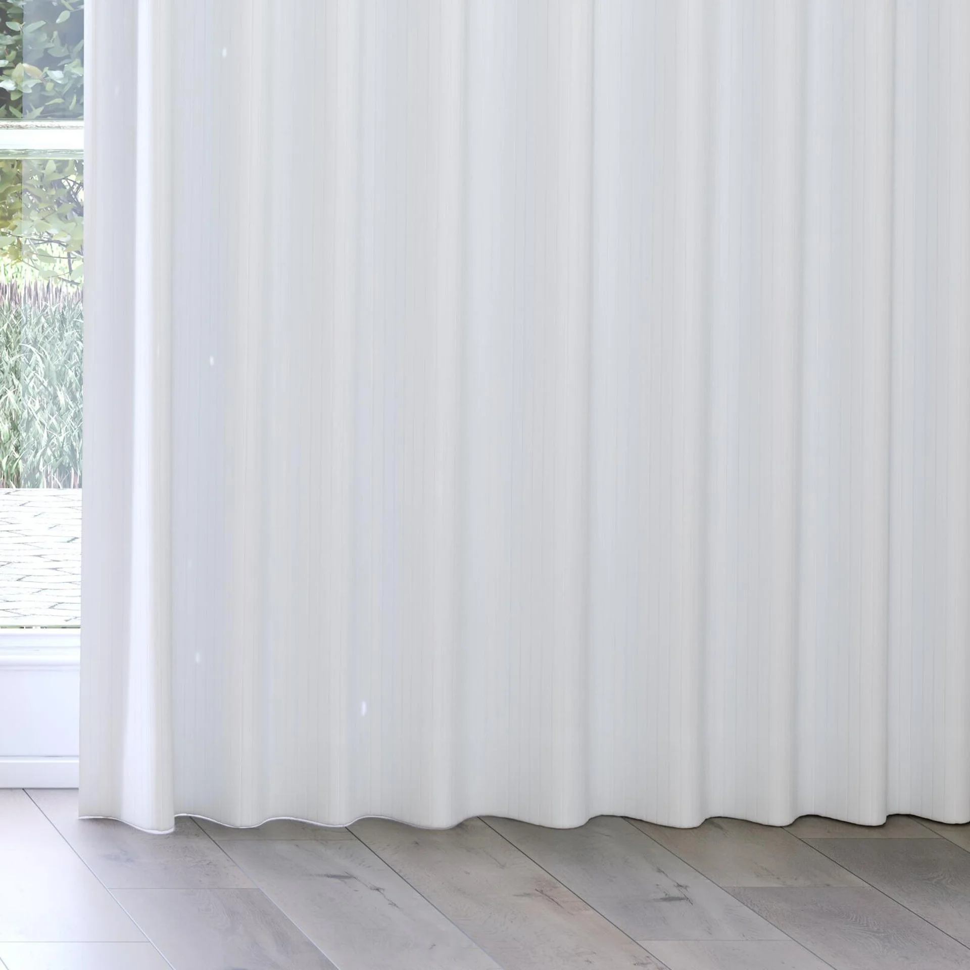 Bottom view of Cordial Swan, on curtain rail