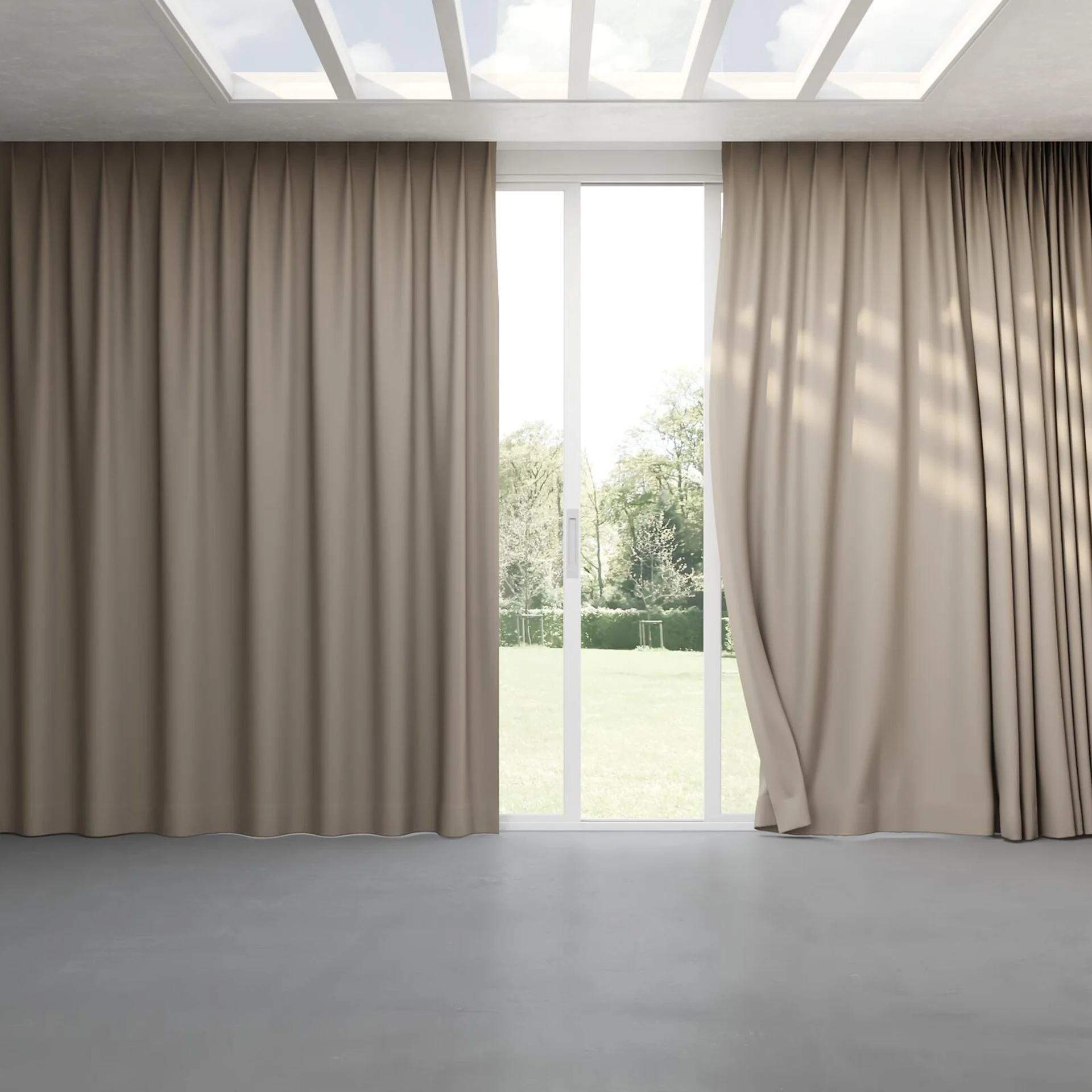 Full view of Vesta Tiramisu, pinch pleat