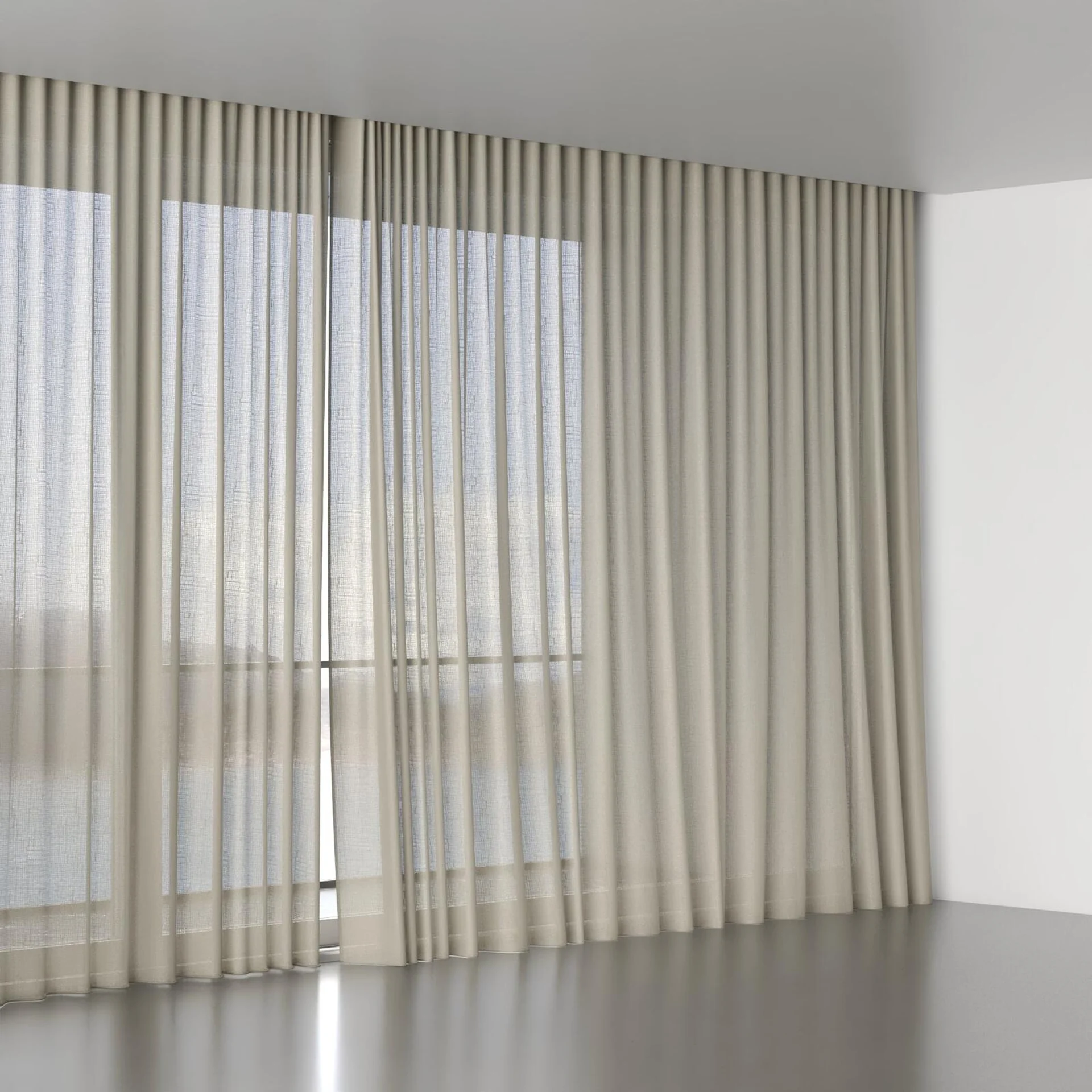Full view of Gilgamesh Linen, wave pleat