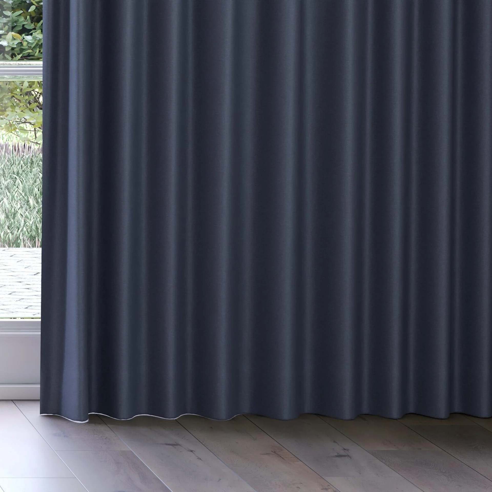 Bottom view of Duede Night, on curtain rail