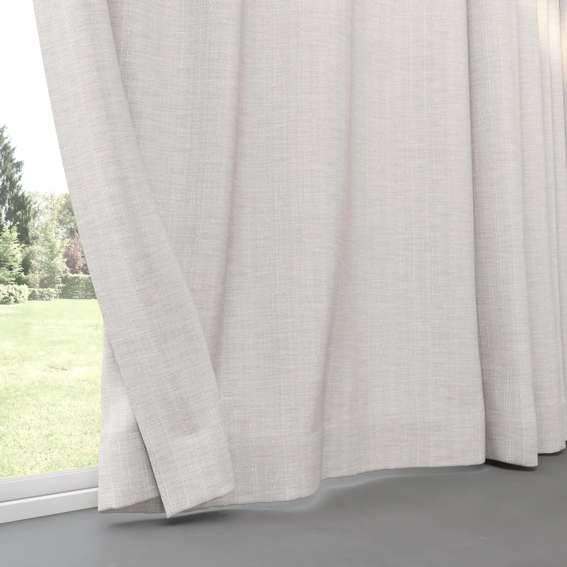 Bottom view of Iconic Birch, pinch pleat
