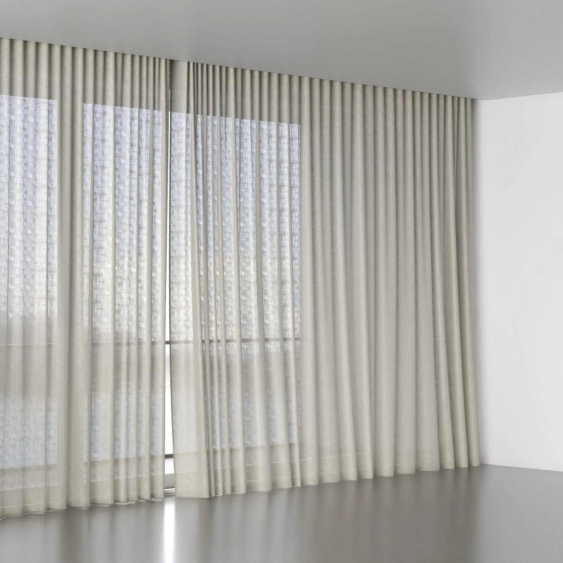 Full view of Charanga Nougat, wave pleat