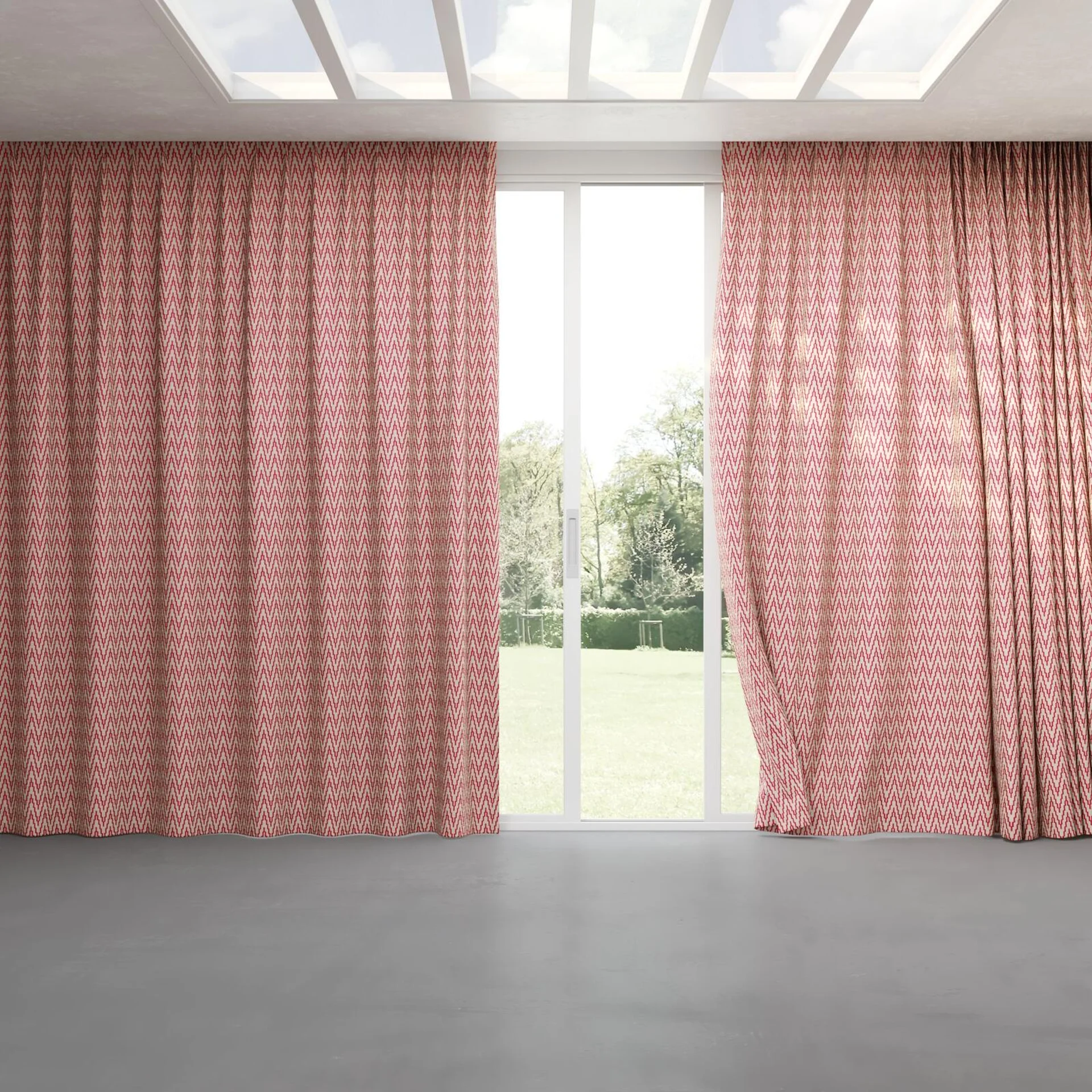 Full view of Running Magenta, pinch pleat
