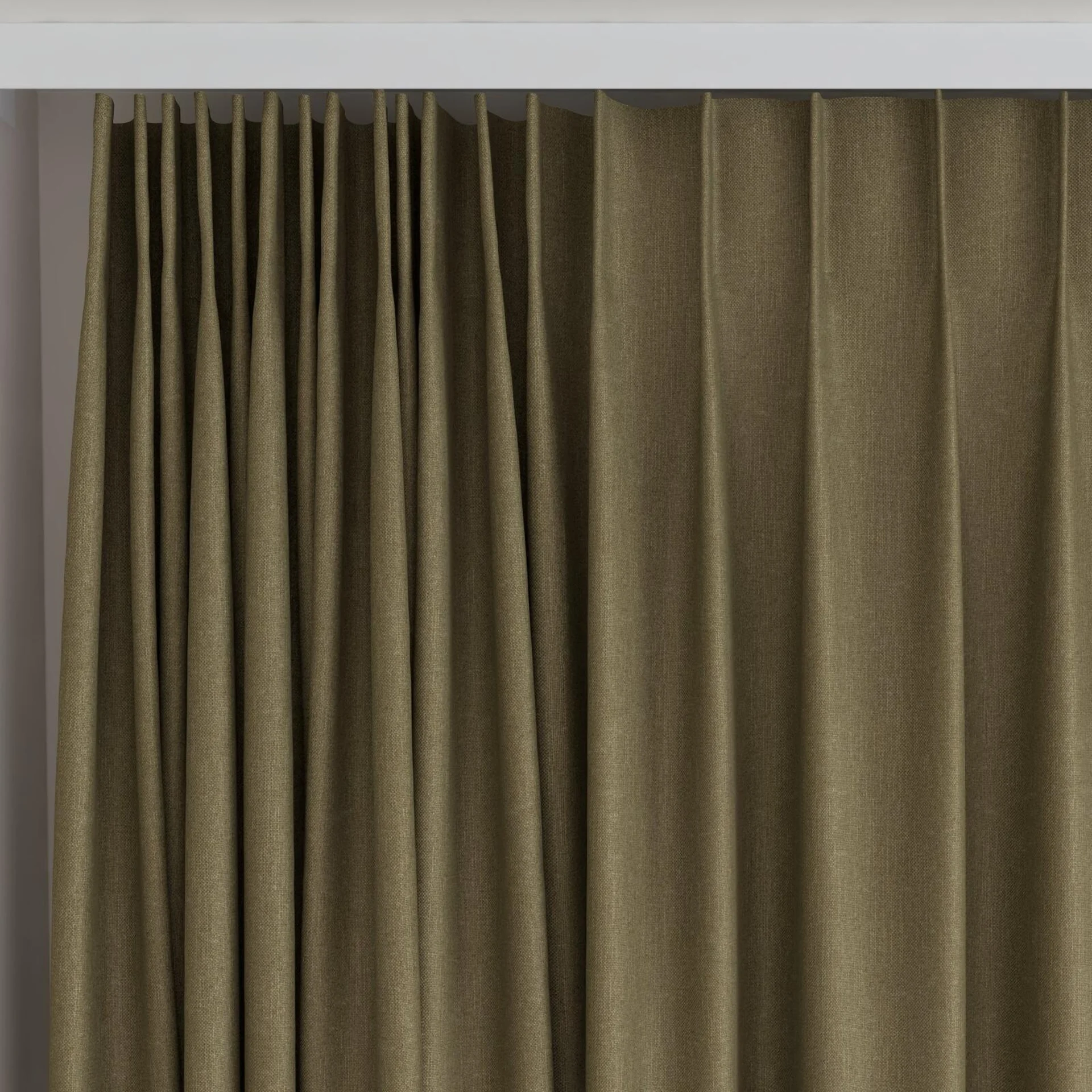 Top view of Excel Army, on curtain rail