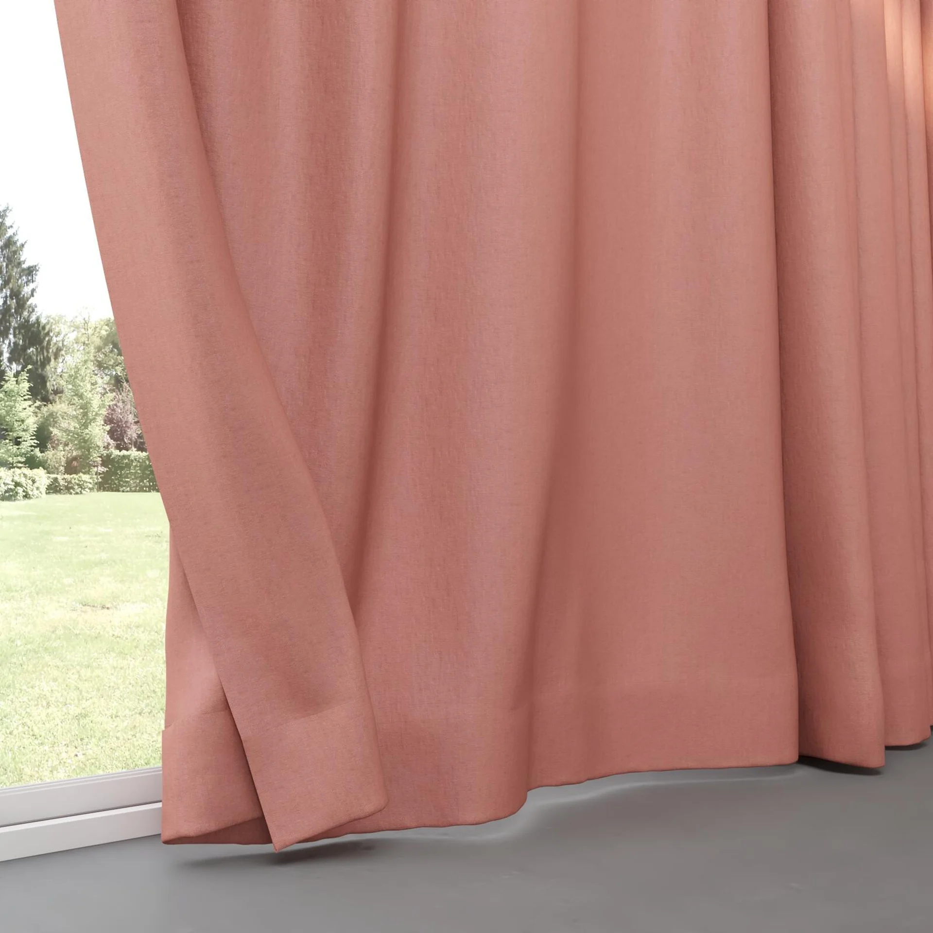 Bottom view of Eternal Guava, pinch pleat