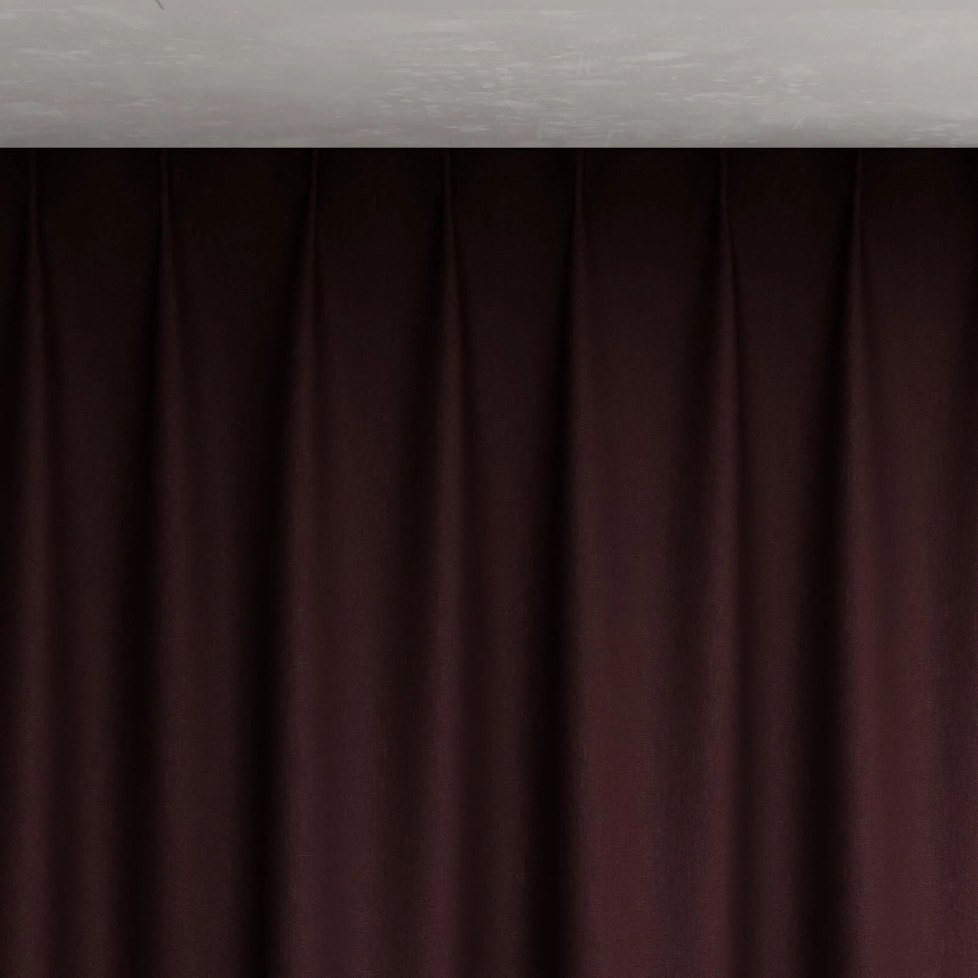 Top view of Eternal Plum, pinch pleat