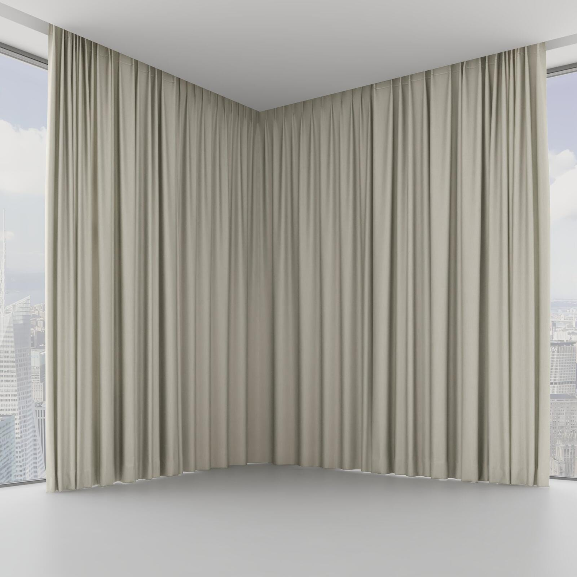 Front view of Matrix FR Twill, on hidden rail