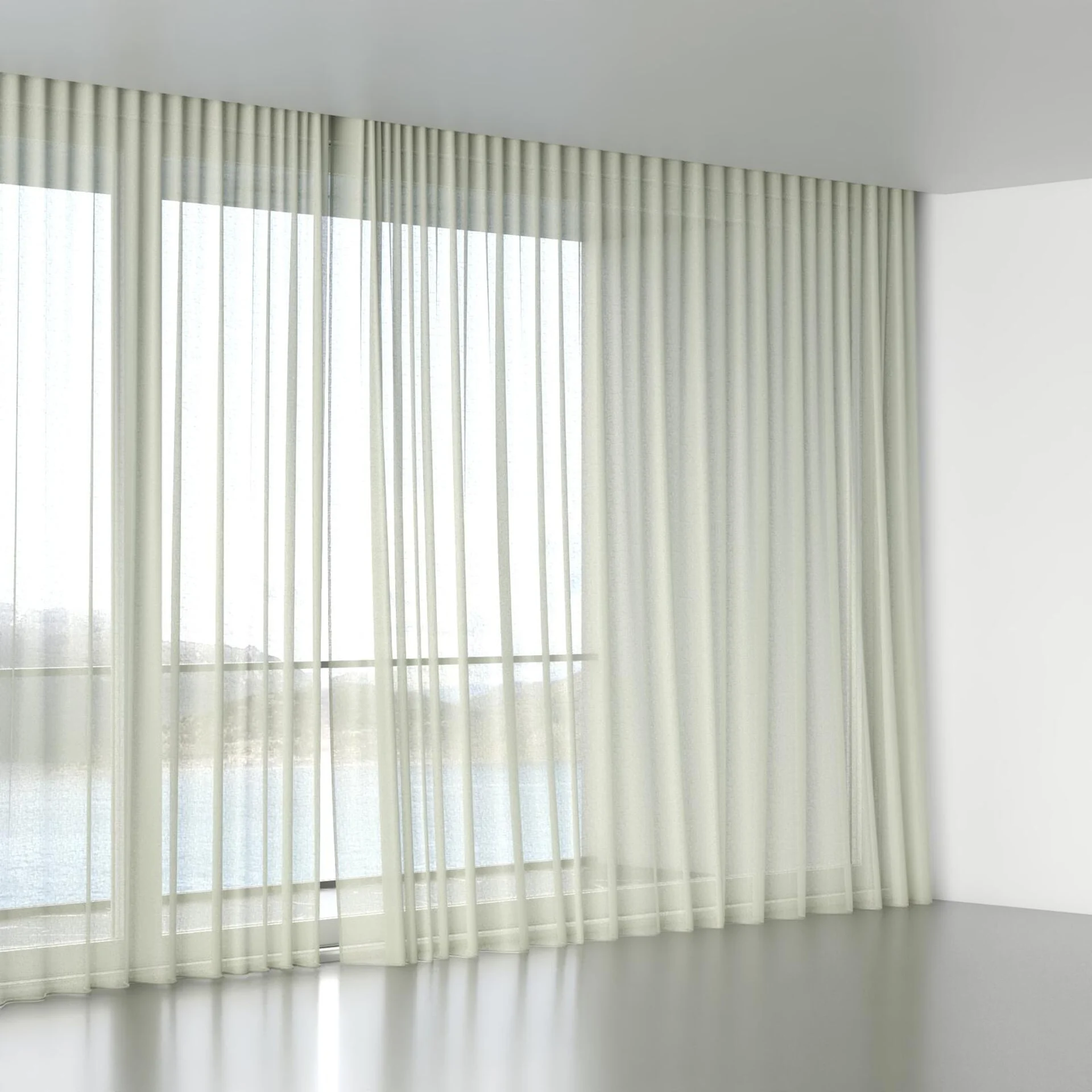 Full view of Kanso Stonewash Eucalyptus, wave pleat
