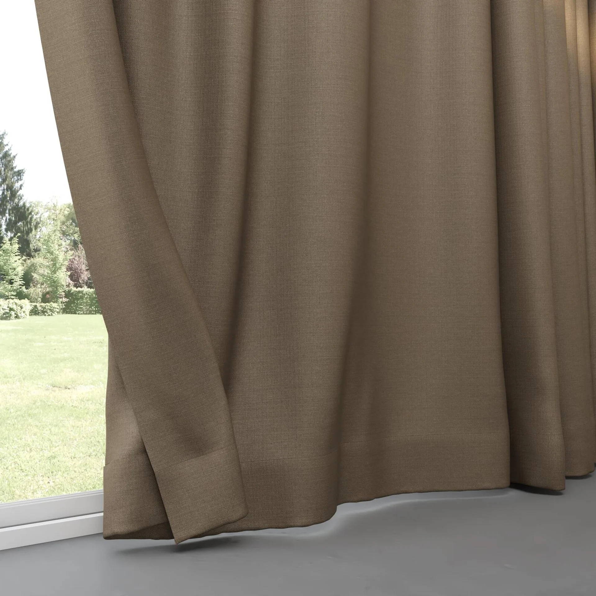Bottom view of Linex Walnut, pinch pleat