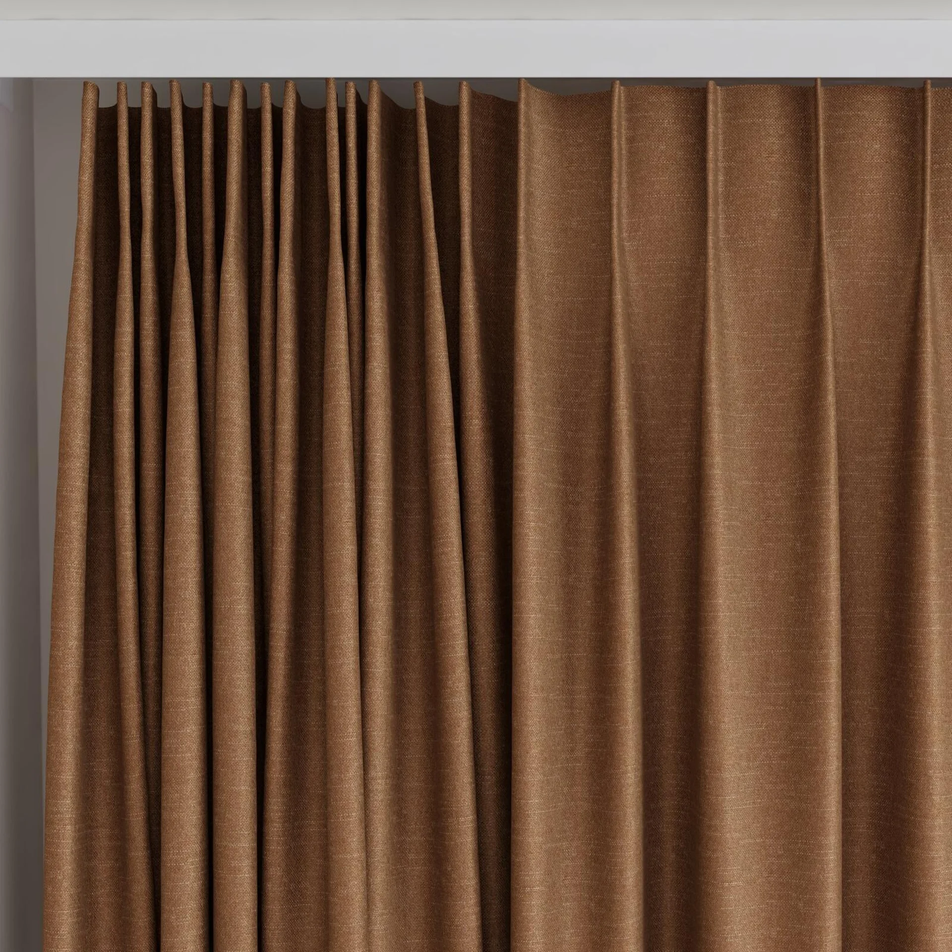 Top view of Banksia Brick, on curtain rail