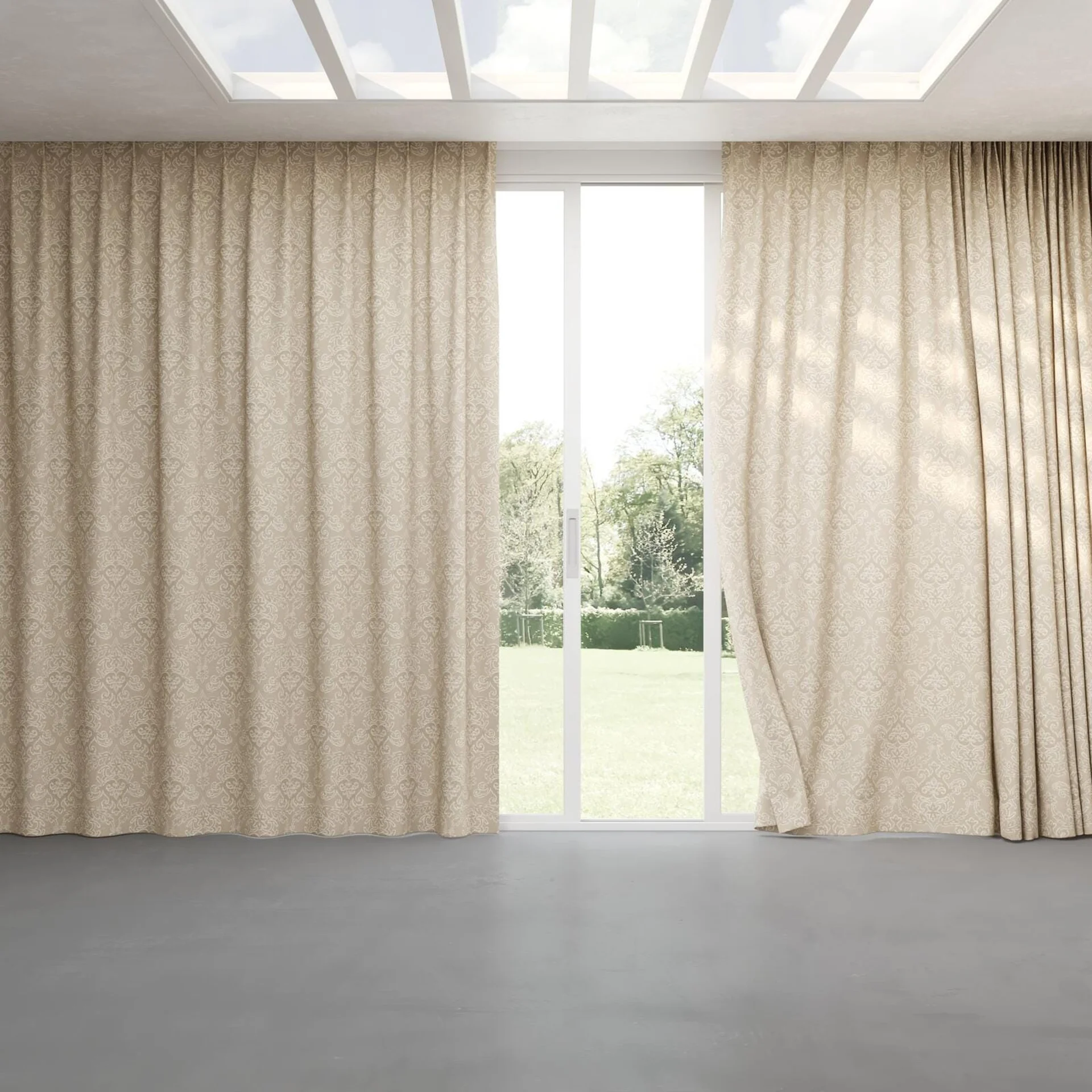 Full view of Notting Hill Latte, pinch pleat