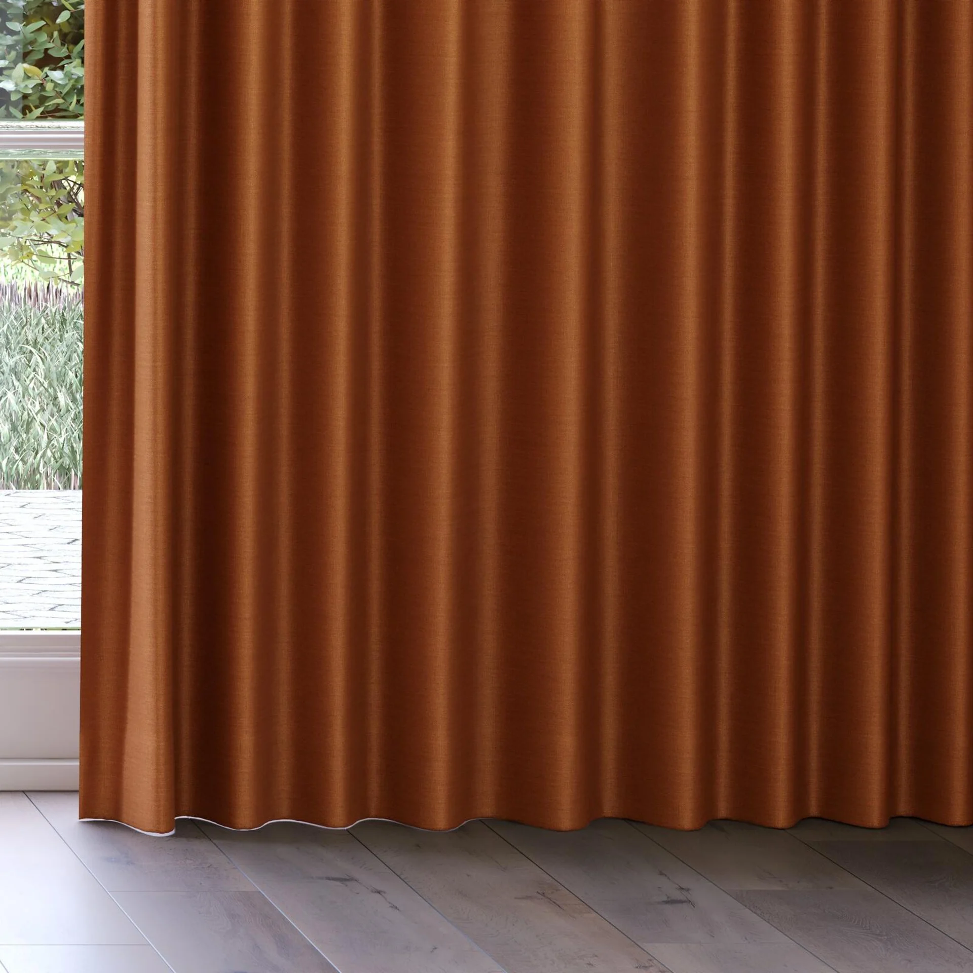 Bottom view of Linex Ginger, on curtain rail